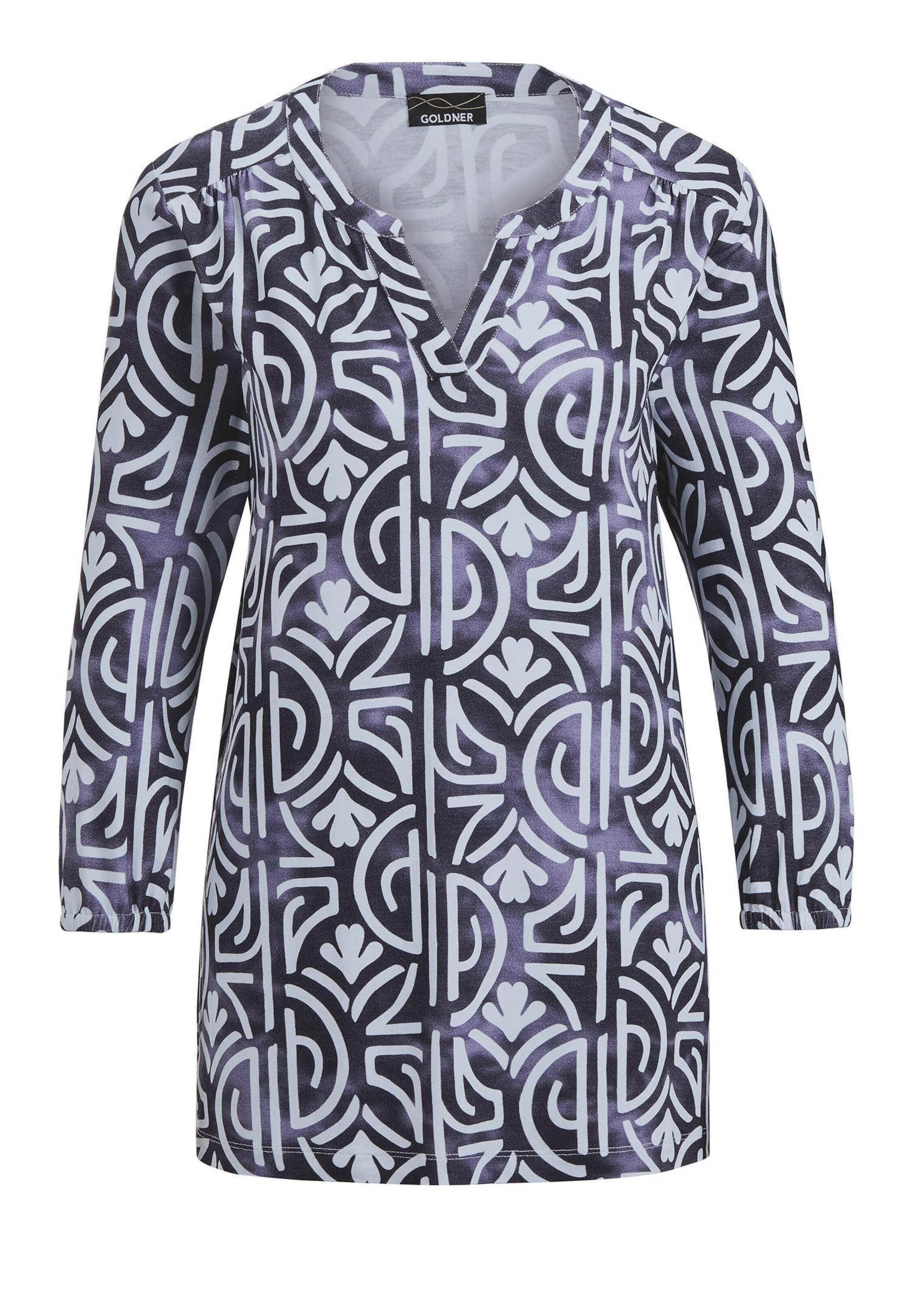 GOLDNER Schlupfbluse "Bluse mit Muster, Halbarm" Seitenschlitze günstig online kaufen