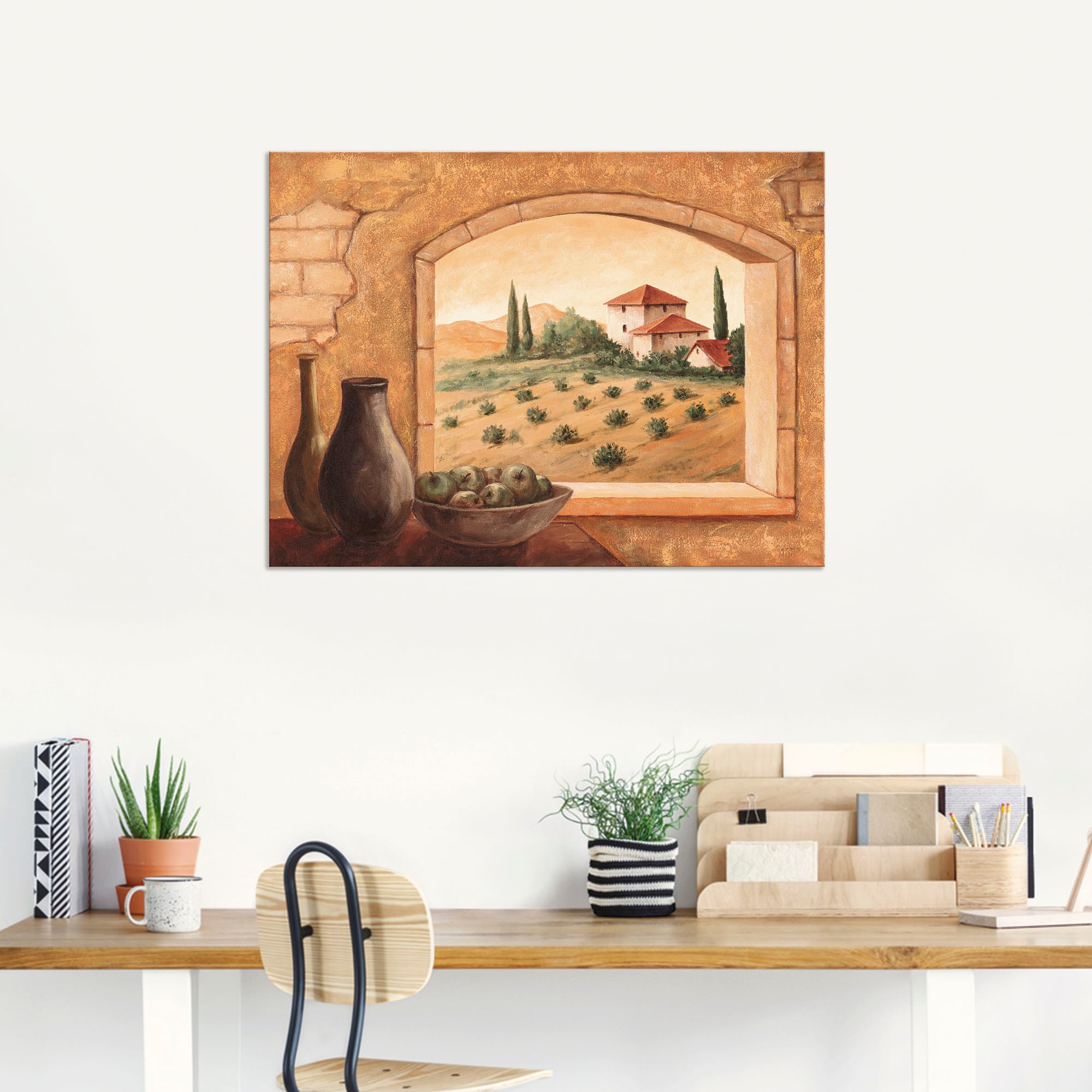 Artland Wandbild »Toskana«, Fensterblick, (1 St.), als Alubild, Outdoorbild, Leinwandbild, Poster in verschied. Größen