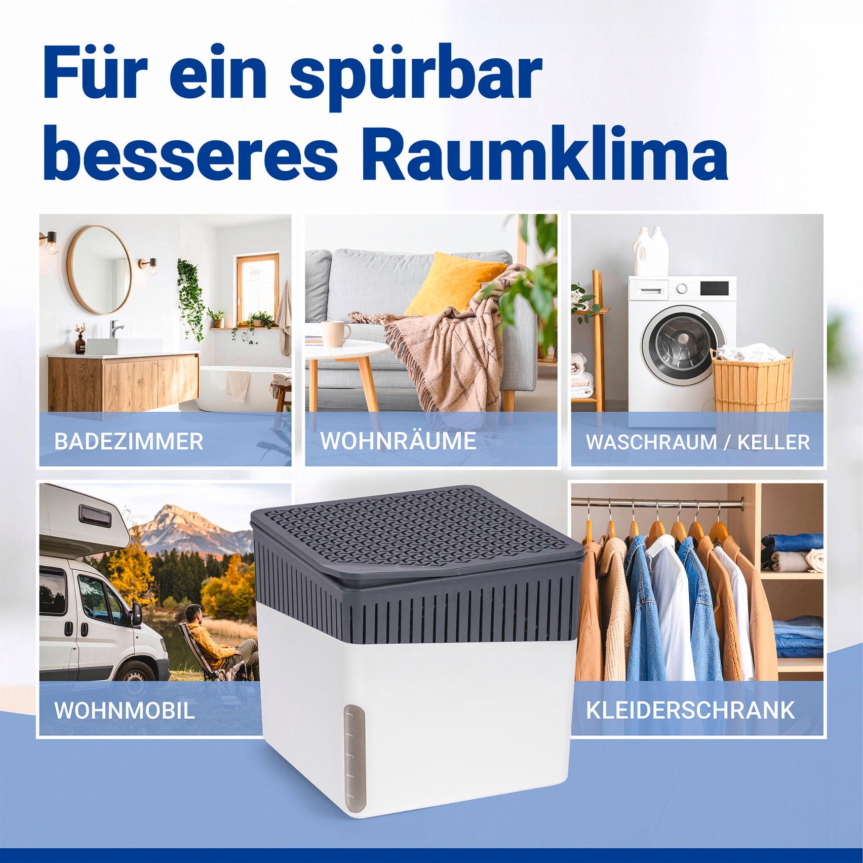 WENKO Luftentfeuchter »Cube« für 40 m³ Räume 2 x 500 g