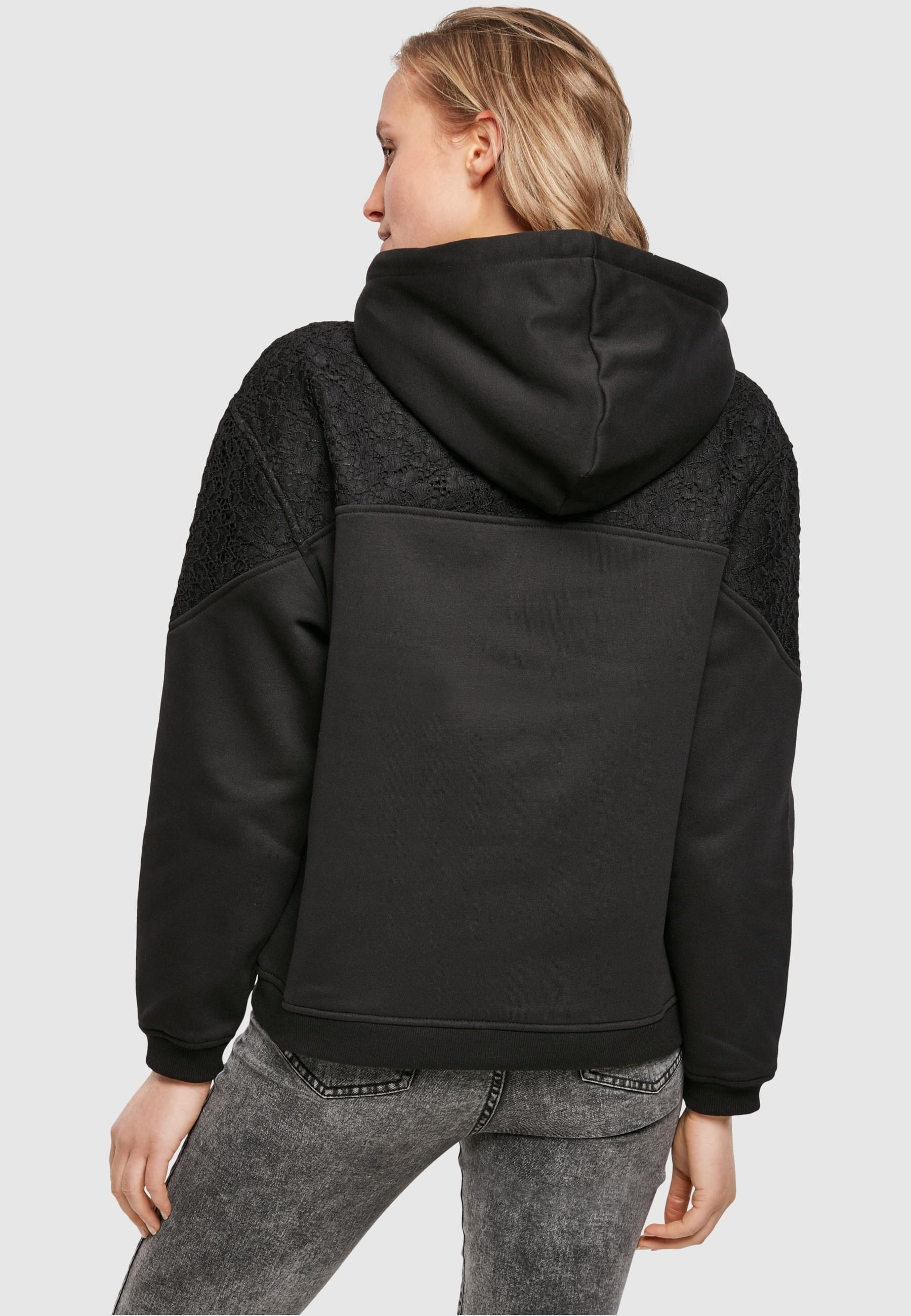 URBAN CLASSICS Kapuzenpullover »Urban Classics Damen Ladies Lace Inset Hoody«, (1 tlg.)