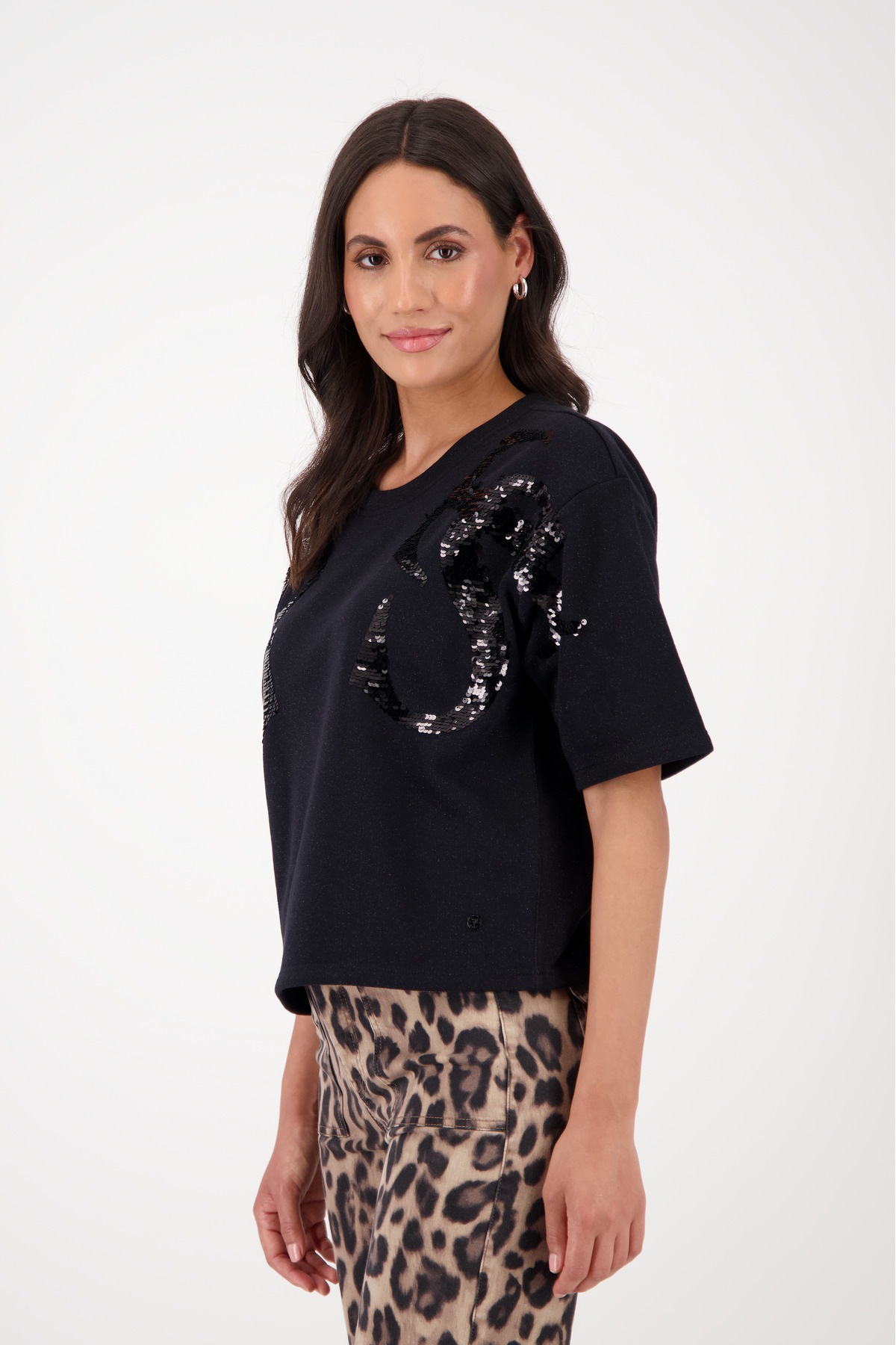Monari Sweatshirt "Sweatshirt Paillettenschmuck", Mit Rundhalsausschnitt günstig online kaufen