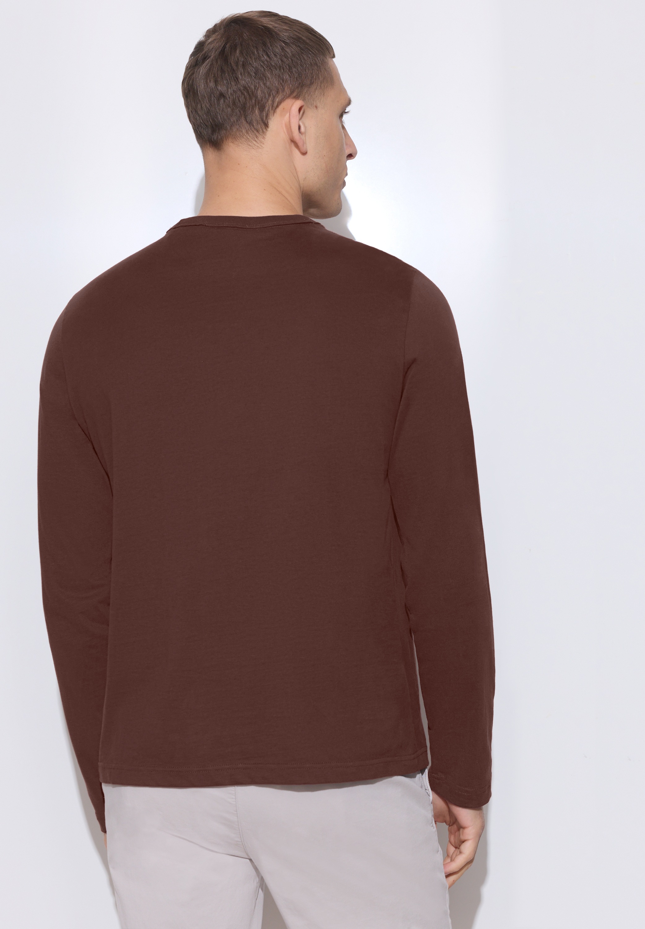 STREET ONE MEN Langarmshirt aus reiner Baumwolle