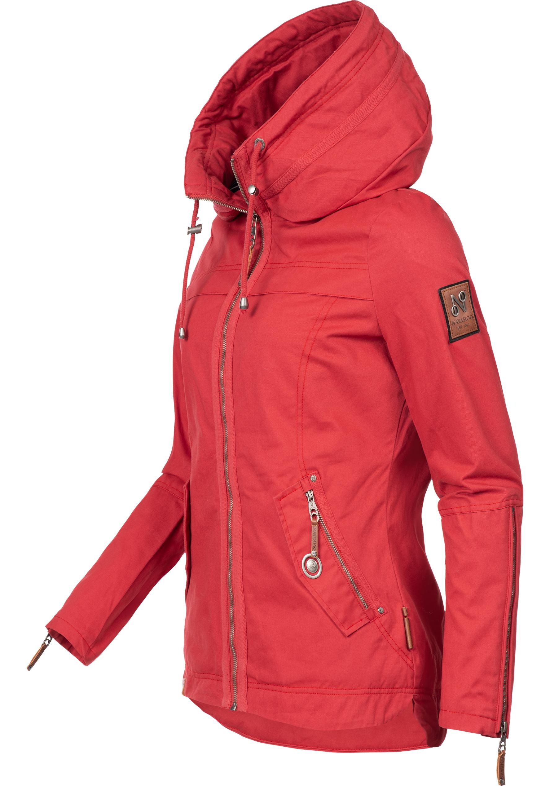 Navahoo Outdoorjacke »Wekoo«, mit Kapuze, moderner Damen Übergangsparka aus Baumwolle mit Kapuze