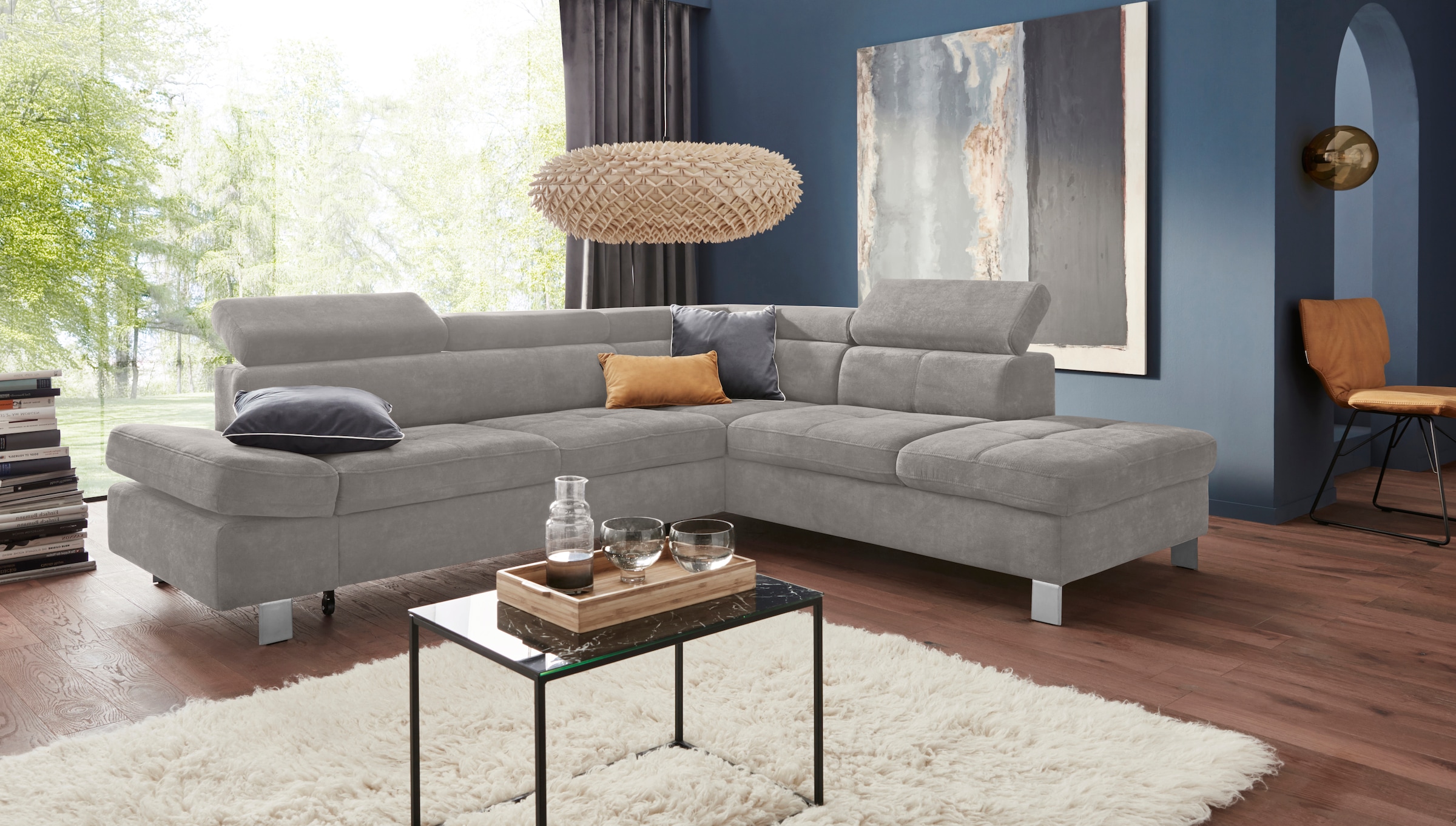 exxpo - sofa fashion Ecksofa Fiji, L-Form, mit Kopf- bzw. Rückenverstellung günstig online kaufen