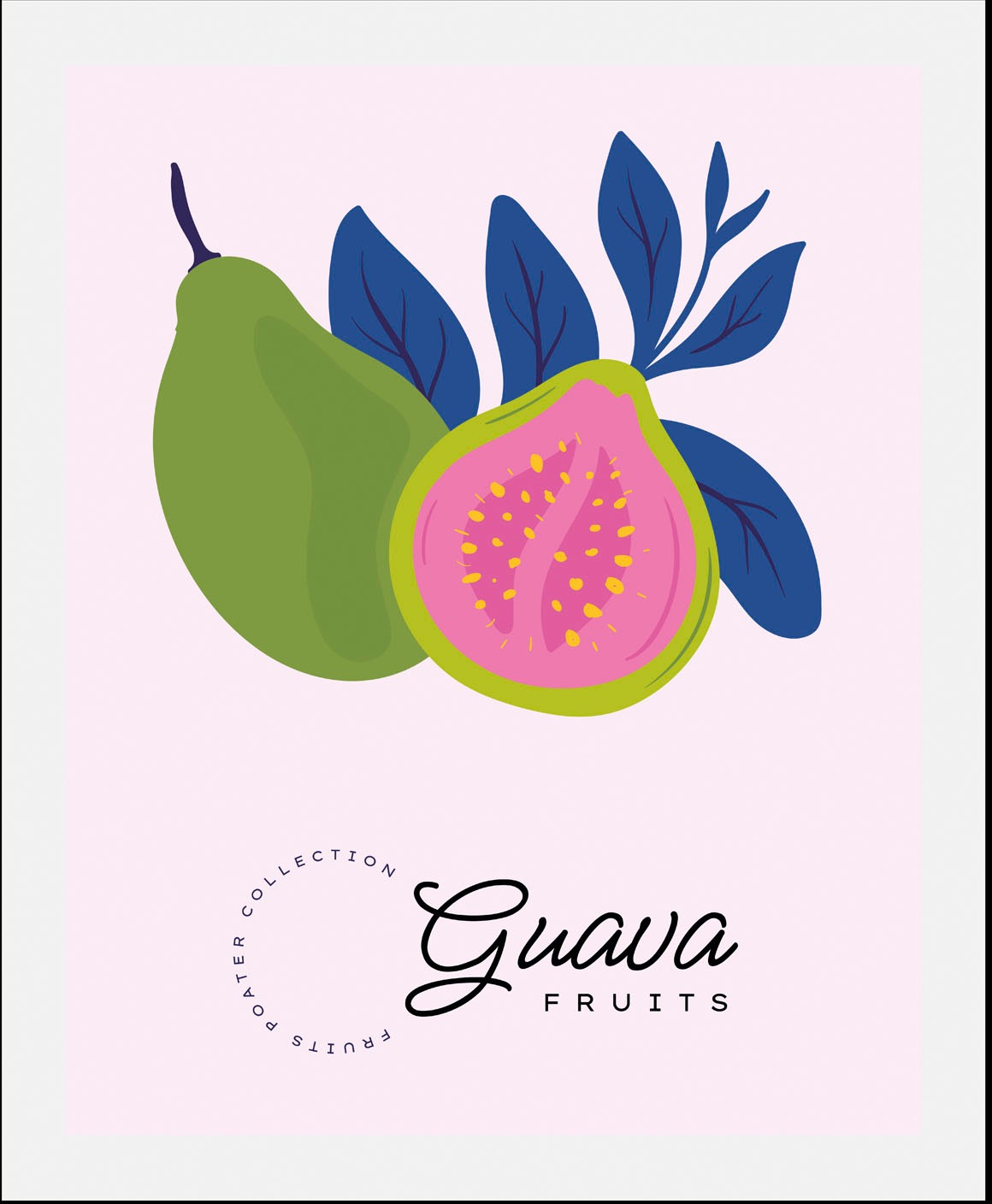 queence Bild "Guava", Obst-Obst Bilder-Essen-Lebensmittel-Kunst-Schriftzug- günstig online kaufen