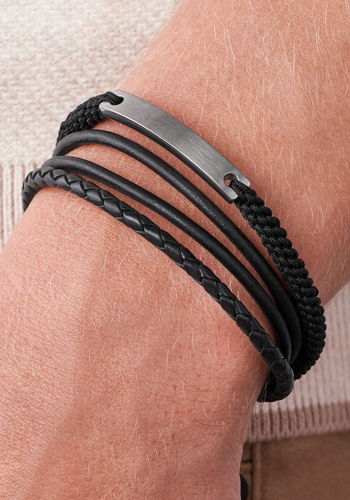 BAUR ▷ Leder Edelstahl aus JF03185793«, Fossil Armband CASUAL, »VINTAGE | für +