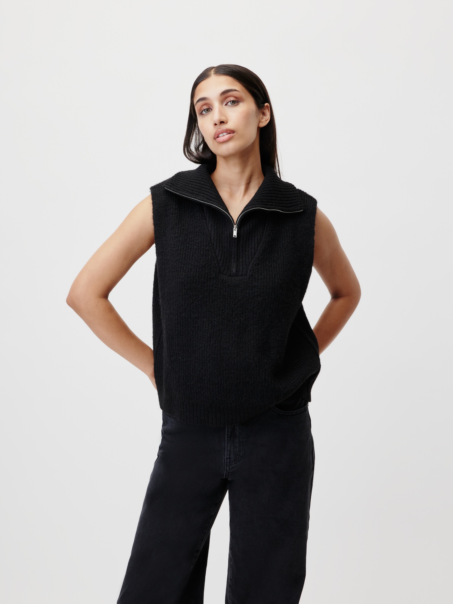 LeGer Pullunder "Blakely, LeGer by Lena Gercke" grob gestrickte Struktur, melierte Optik