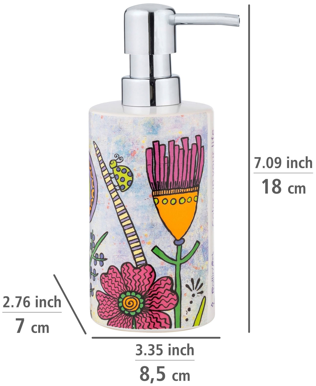 WENKO Seifenspender »Rollin'Art Full Bloom«, aus hochwertiger Keramik