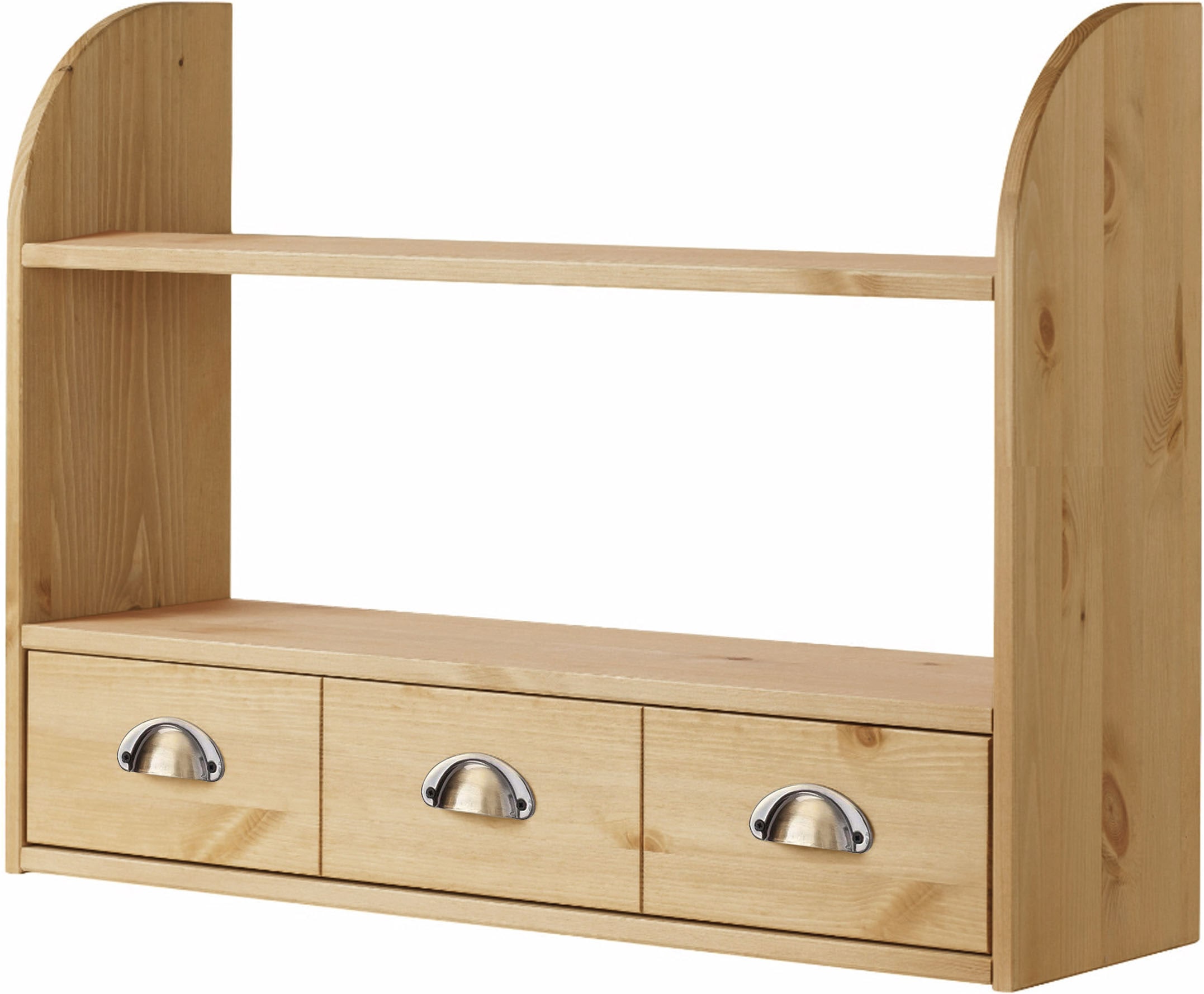 Home affaire Hängeregal »Oslo« 75 cm breit, aus massiver Kiefer, 1 breite Schublade, Metallgriffe