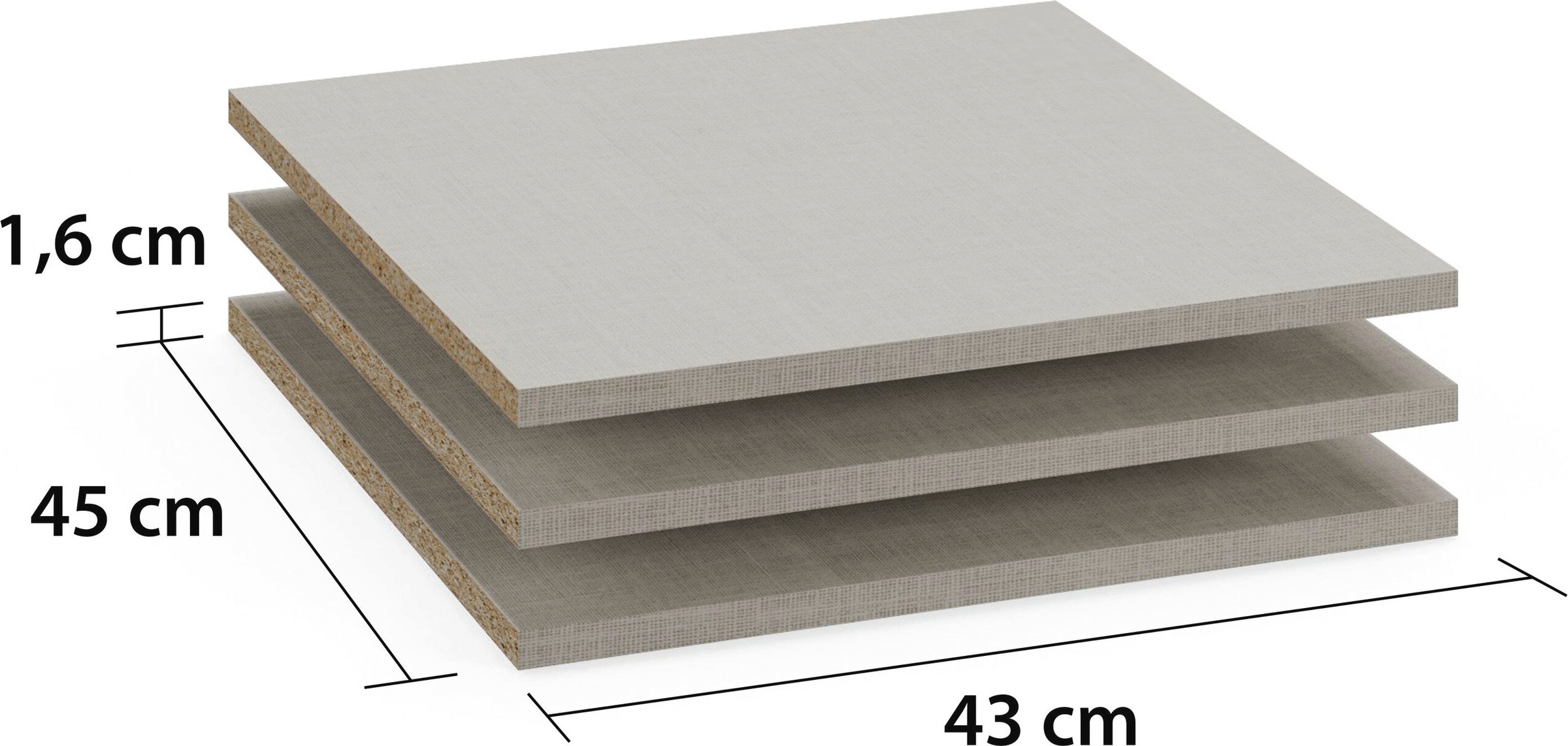 rauch Einlegeboden »Zubehör für Rauch-Schränke Garderobe Kleiderschrank Schrank« 3er-Set Breite 43 cm, Tiefe 45 cm MADE IN GERMANY