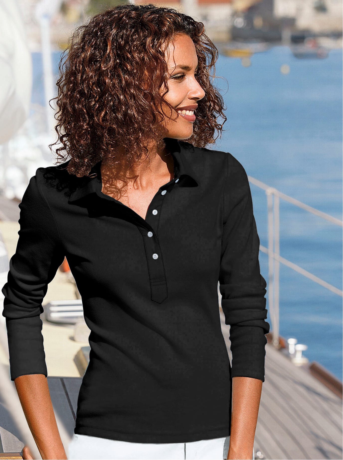 Casual Looks Langarm-Poloshirt "Poloshirt" 1 Stk. günstig online kaufen