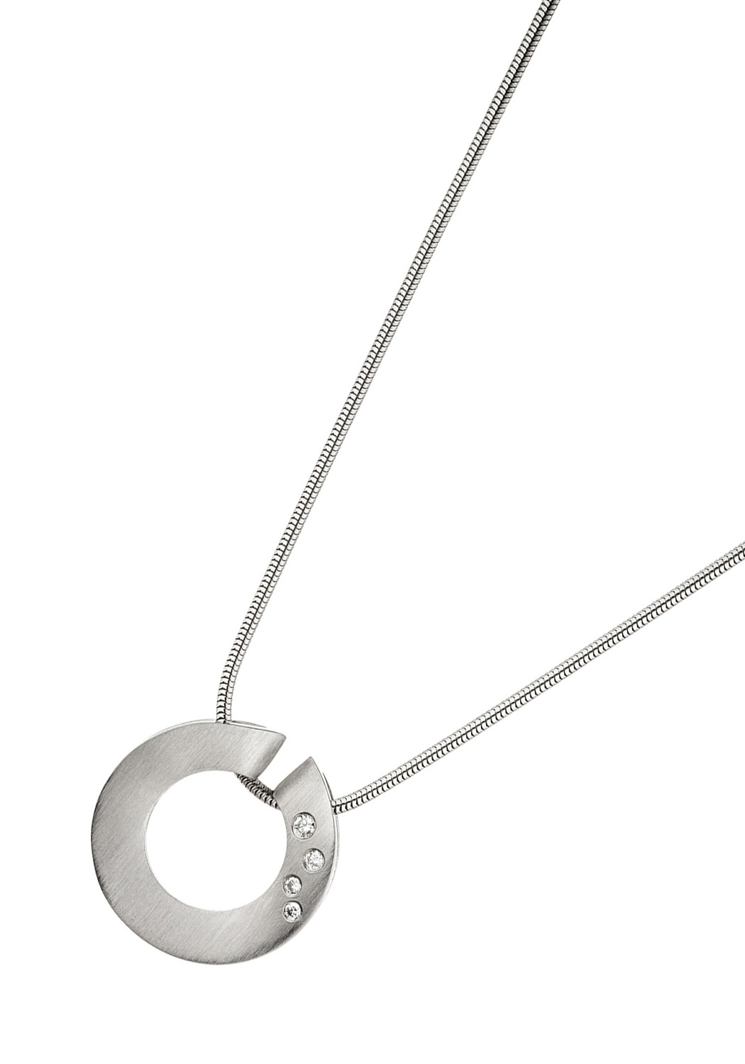 JOBO Runder Anhänger »Platinanhänger 19 mm« ()  950 Platin matt mit 4 Diamanten