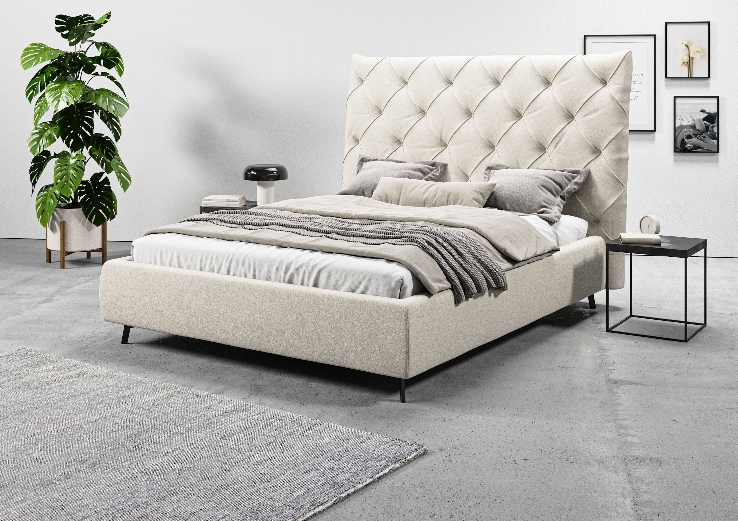 Home affaire Polsterbett "Maxime, in 4 Breiten bis 200cm, auch in Leder" Ko günstig online kaufen