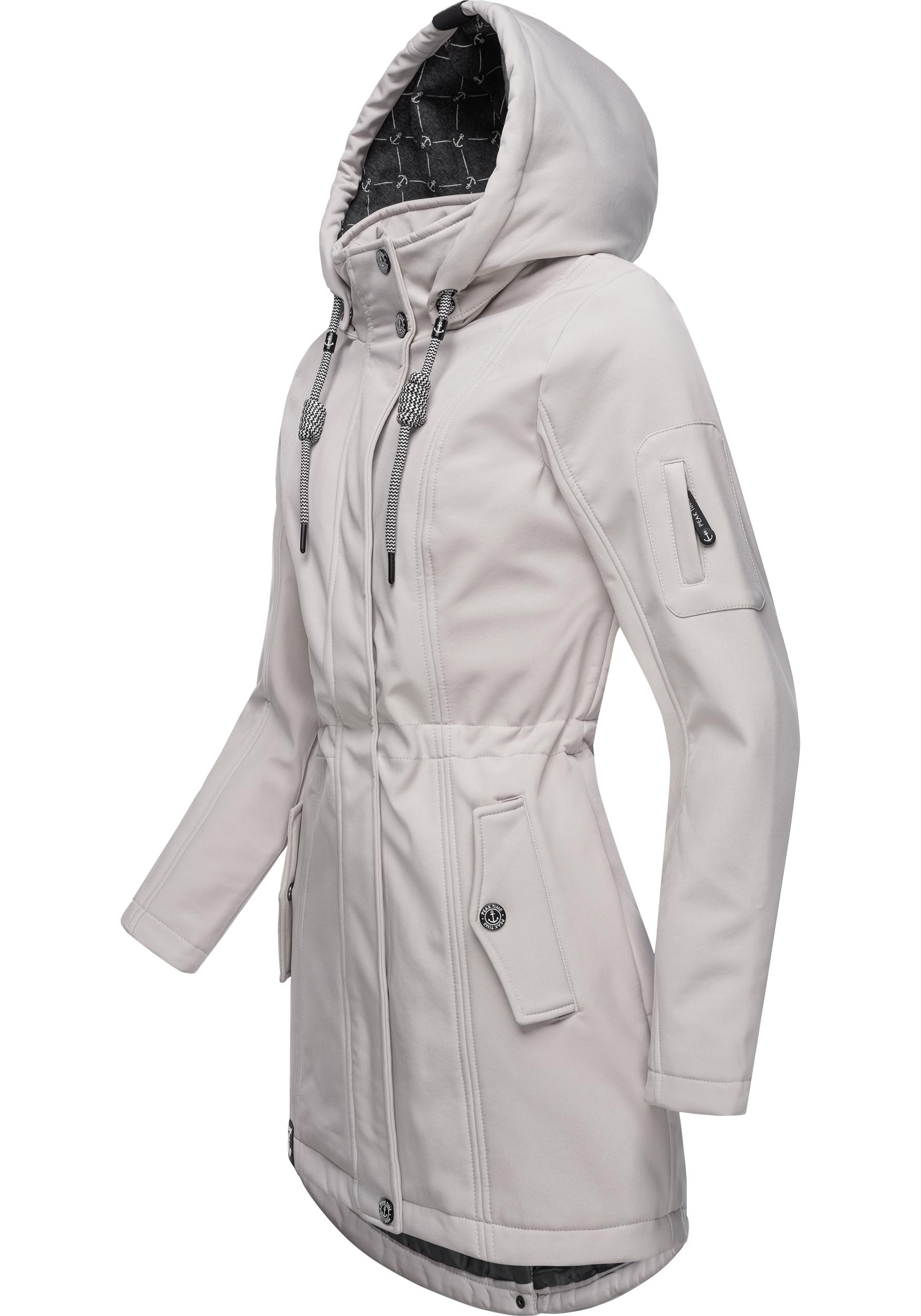 PEAK TIME Softshelljacke "L60013", mit Kapuze, wasserabweisender Übergangs- günstig online kaufen