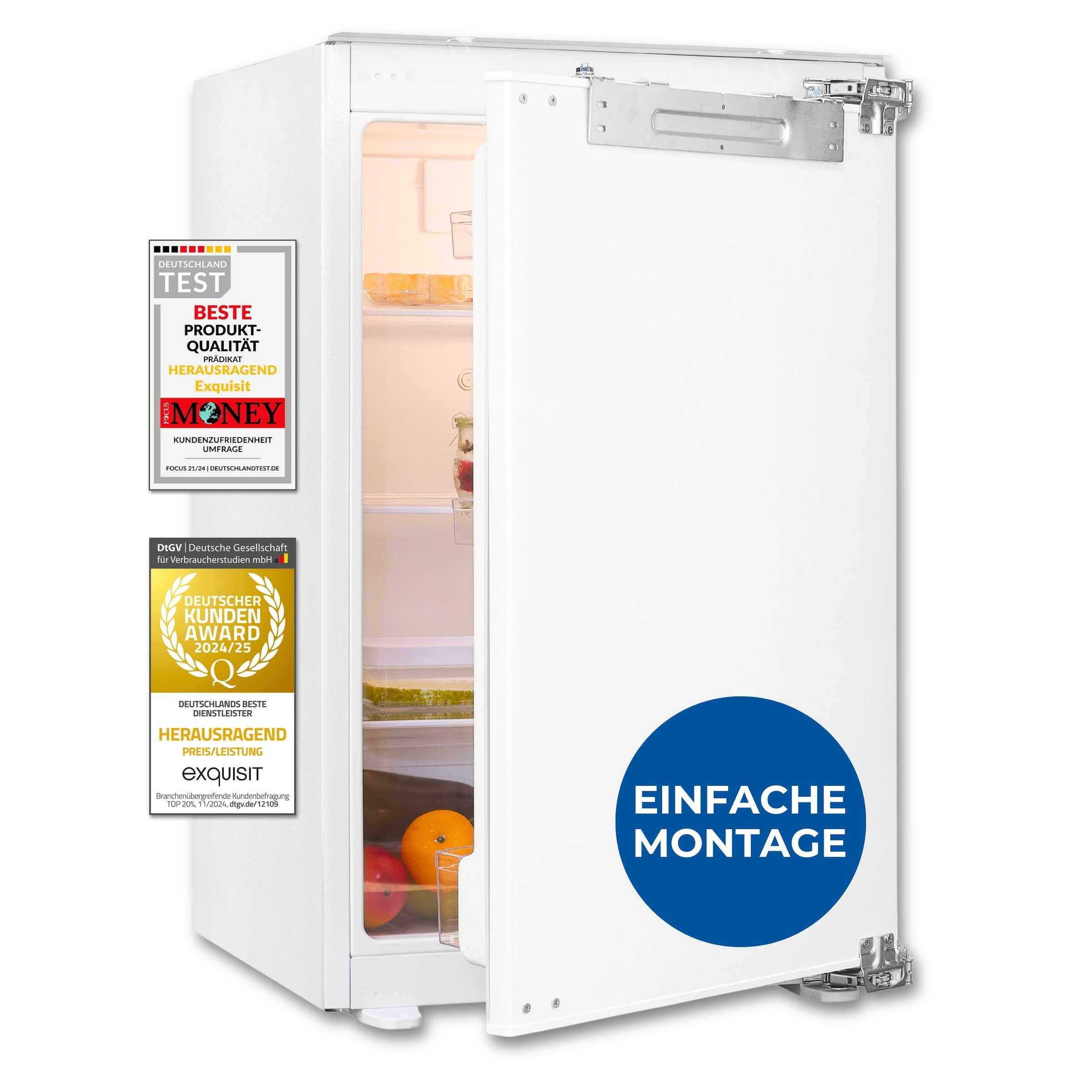 exquisit Einbaukühlschrank »EKS5131-V-FE-O90E« 87,8 cm hoch 55 cm breit