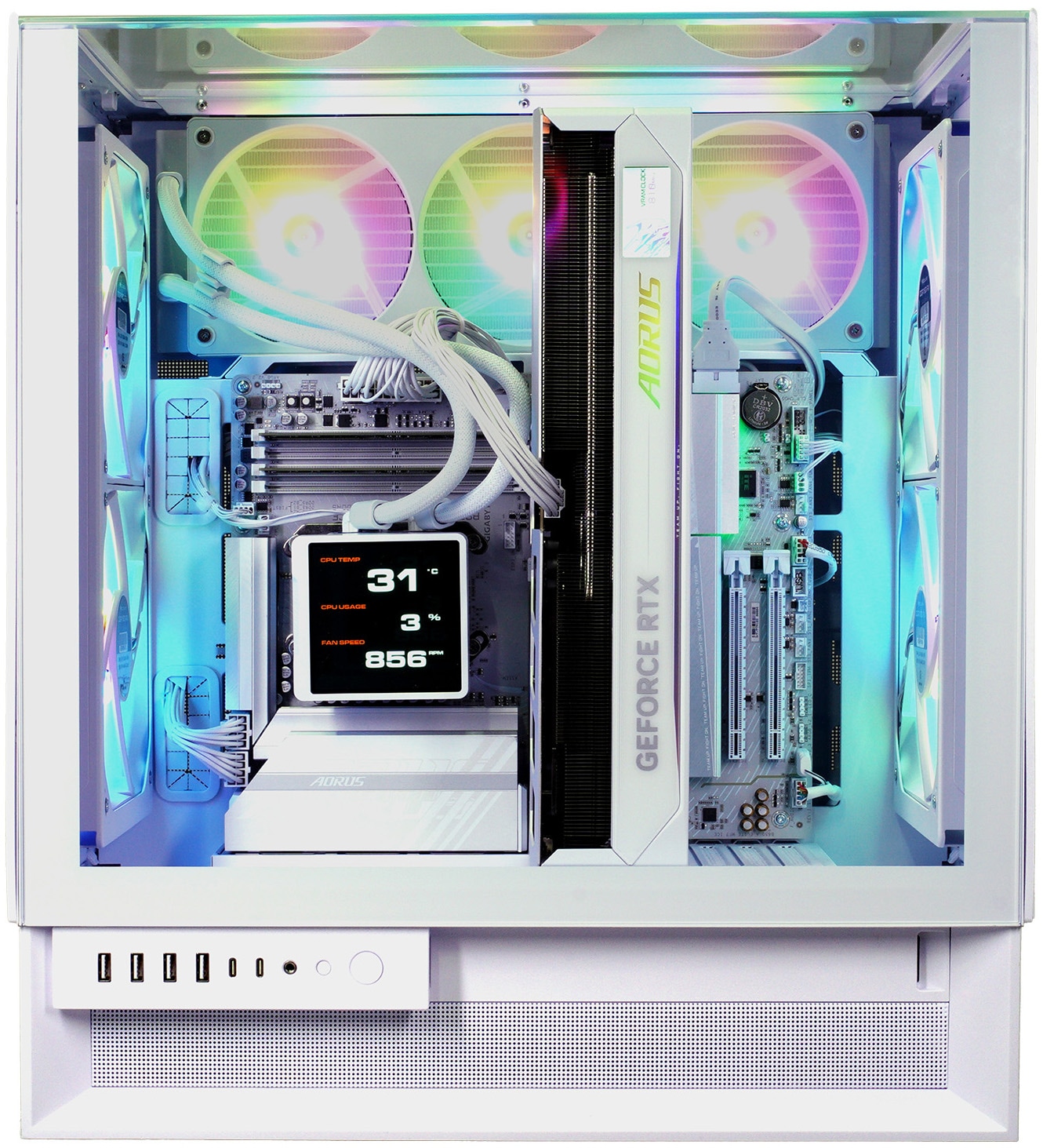 Cougar Gaming-PC »OmnyX WT 8059 AMD Ryzen 7 9700X 32GB DDR5 2TB SSD RTX 5080« Windows 11, DDR5 RAM, Wasserkühlung