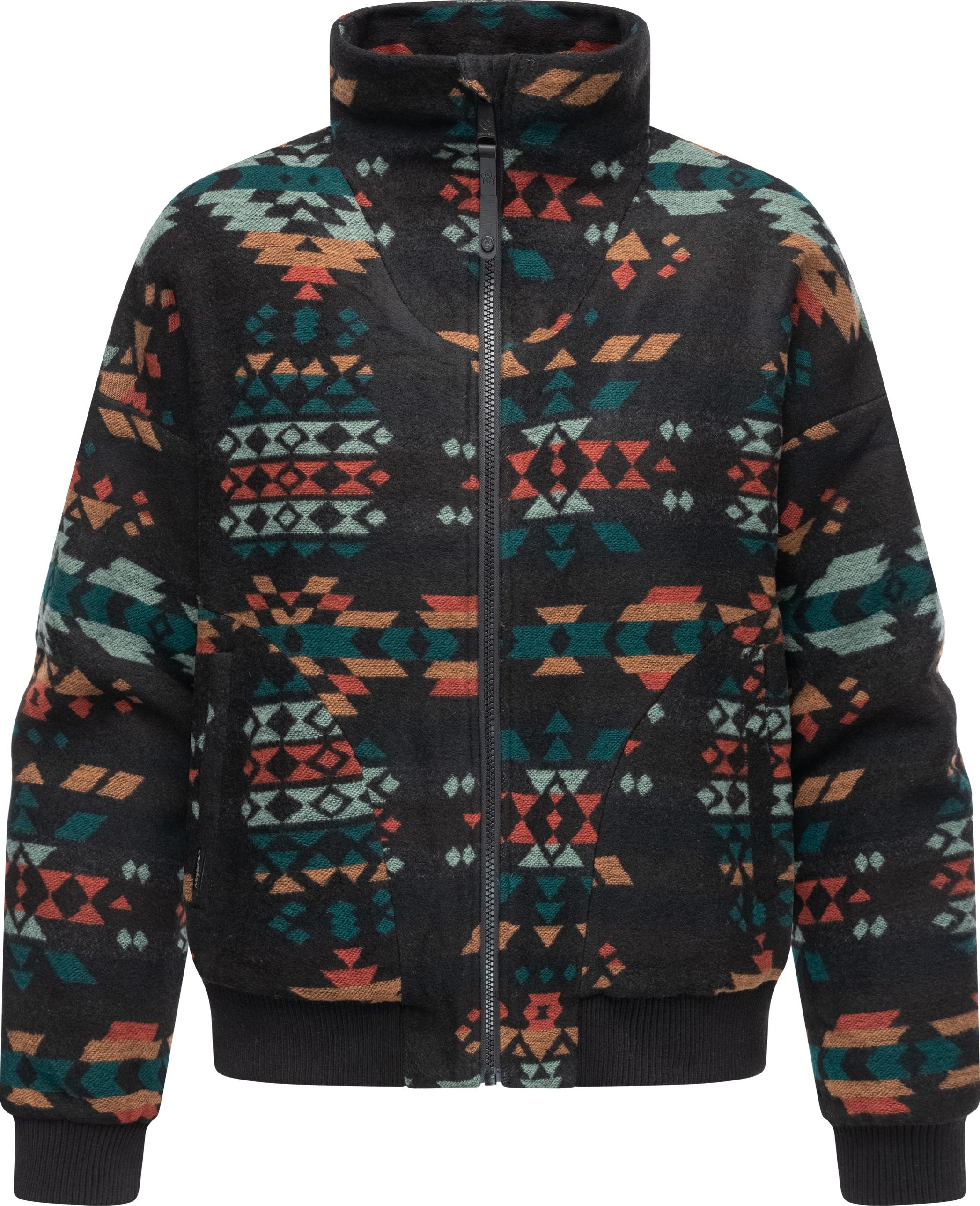 Ragwear Outdoorjacke »Toscia Ikat«, ohne Kapuze, Damen Übergangsjacke in Wolloptik mit angesagtem Inka-Muster
