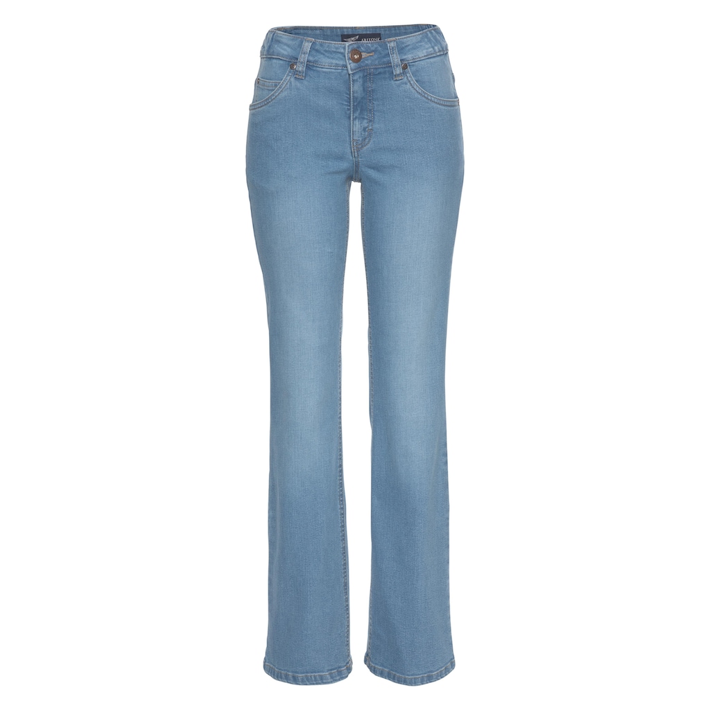 Arizona Bootcut-Jeans »Bund mit seitlichem Gummizugeinsatz«, High Waist