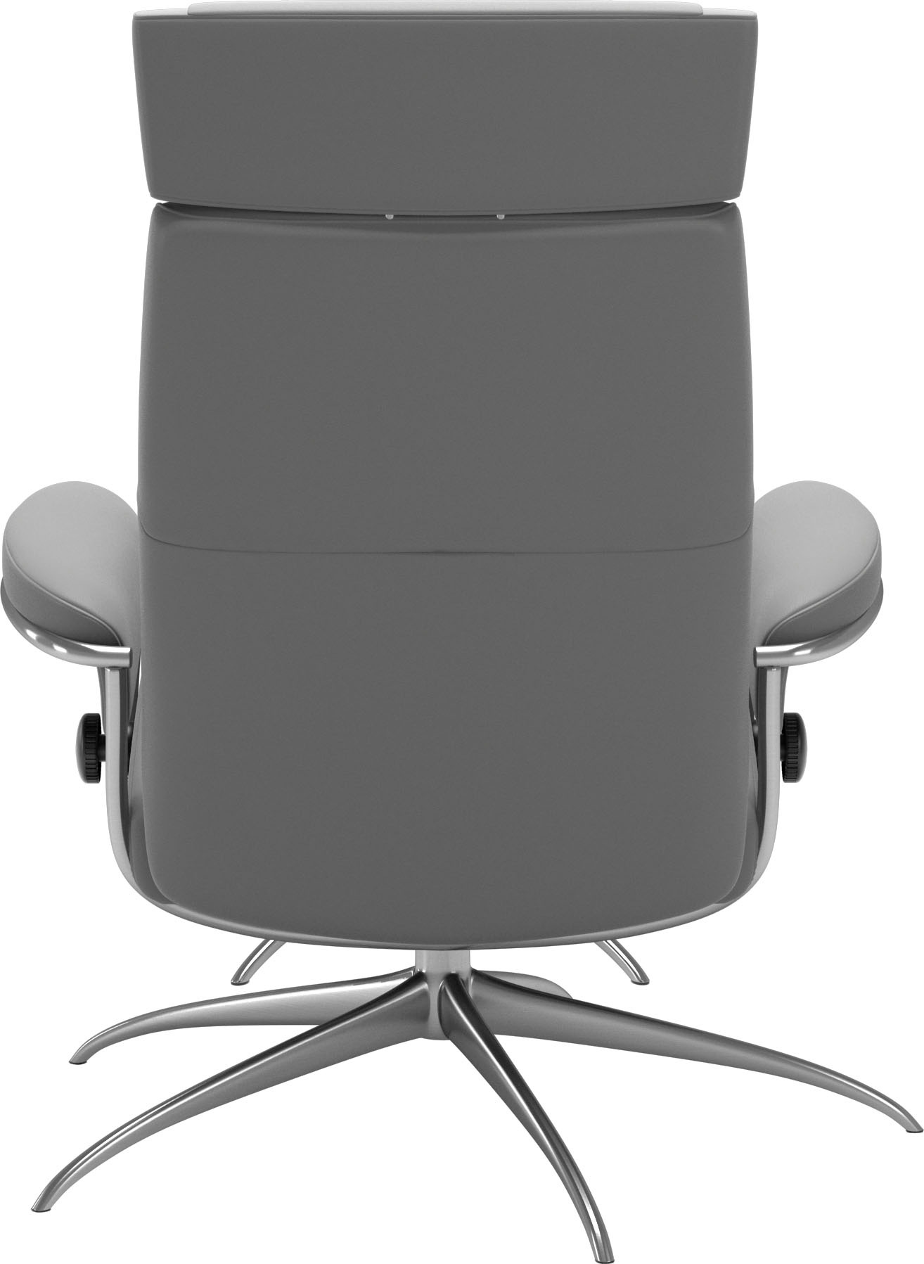 Stressless® Relaxsessel »Paris« Set, Relaxsessel mit Hocker,  mit Hocker, Low Back mit Kopfstütze, mit Star Base, Gestell Chrom