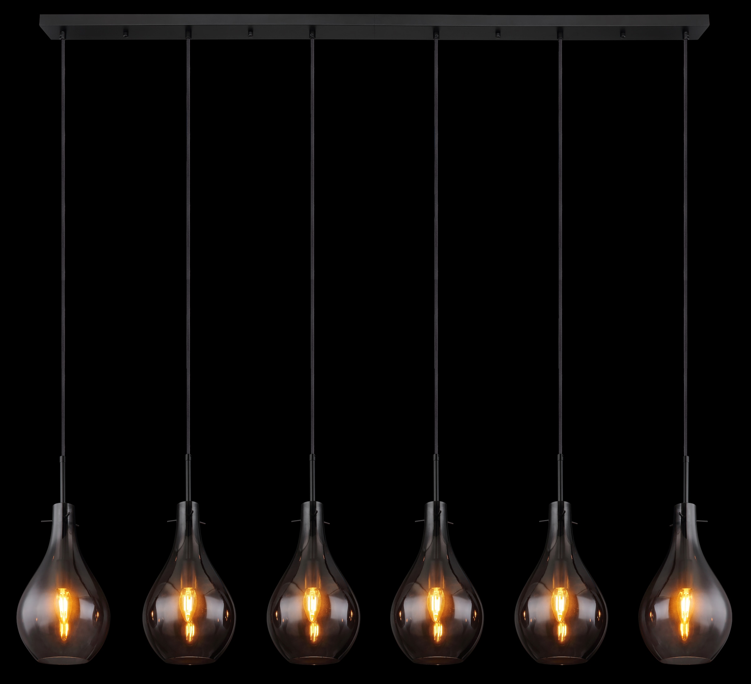 GLOBO LIGHTING Hängeleuchte »OSKUS« E14 1 Stk. Hängelampe schwarz Glas rauchfarben Esszimmer Esstisch