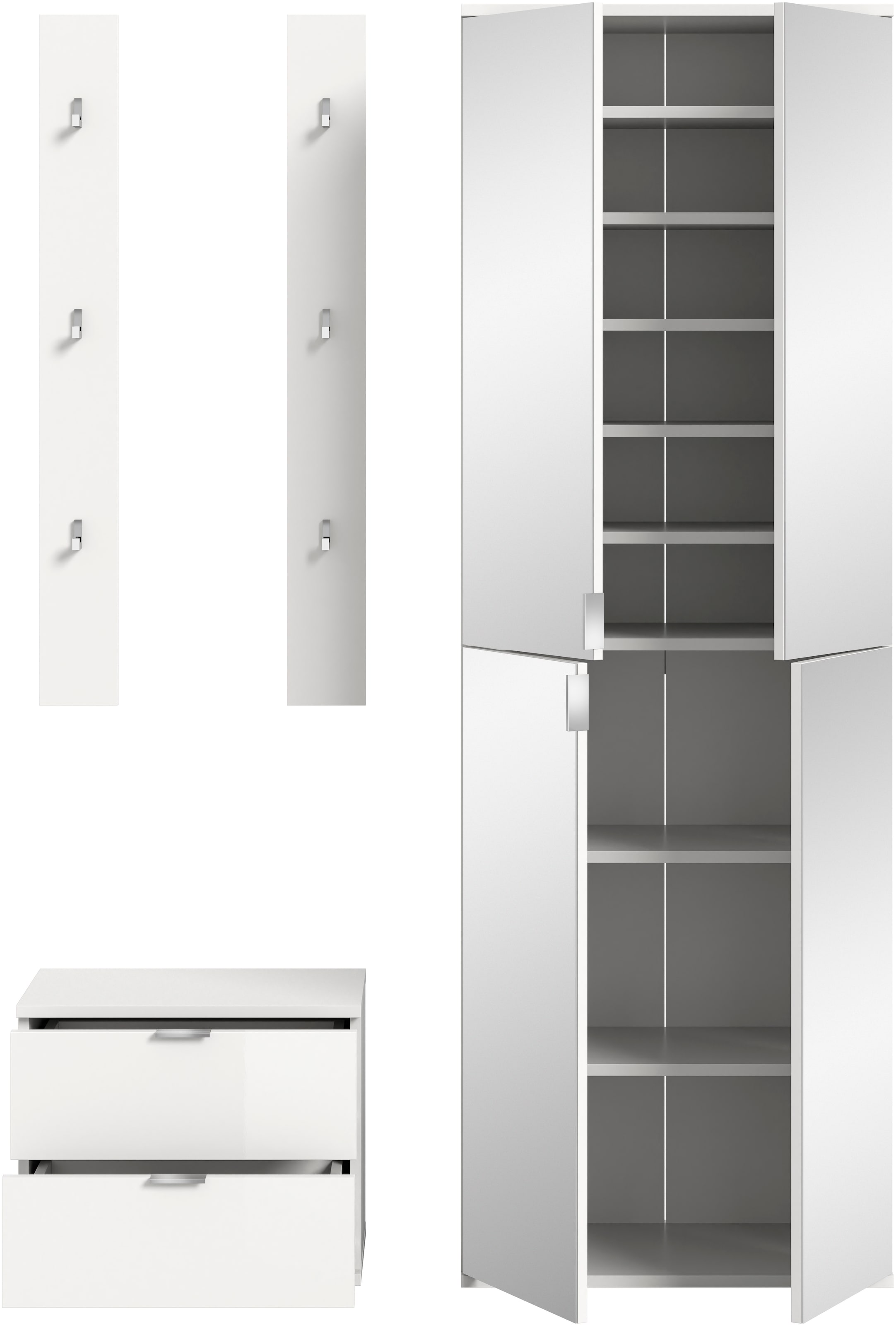 INOSIGN Garderoben-Set, (3 St.), Trondheim, Garderobenset 3-tlg. Breite 128, Flur, Diele, Kombination