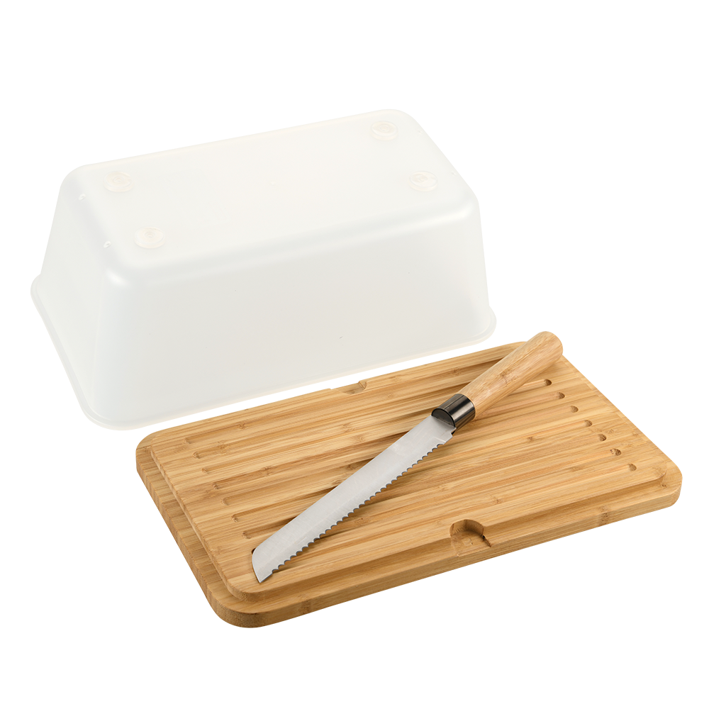 KESPER® Brotkasten »Brotbox mit Messer«, (Set, 3 tlg.), inkl. integriertem Brotmesser