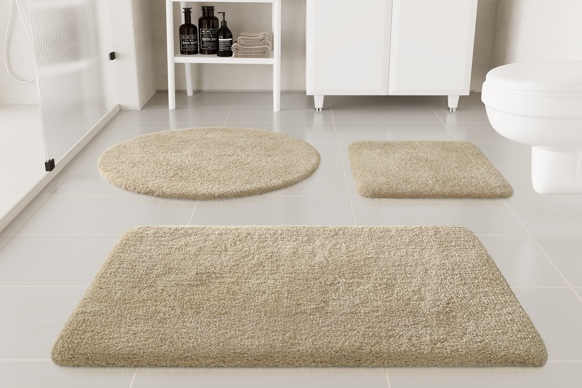OTTO home Badematte »Kaarin«, rutschhemmend beschichtet, schnell trocknend, Badteppich, getuftet, flauschig, hochflor, große Farbauswahl