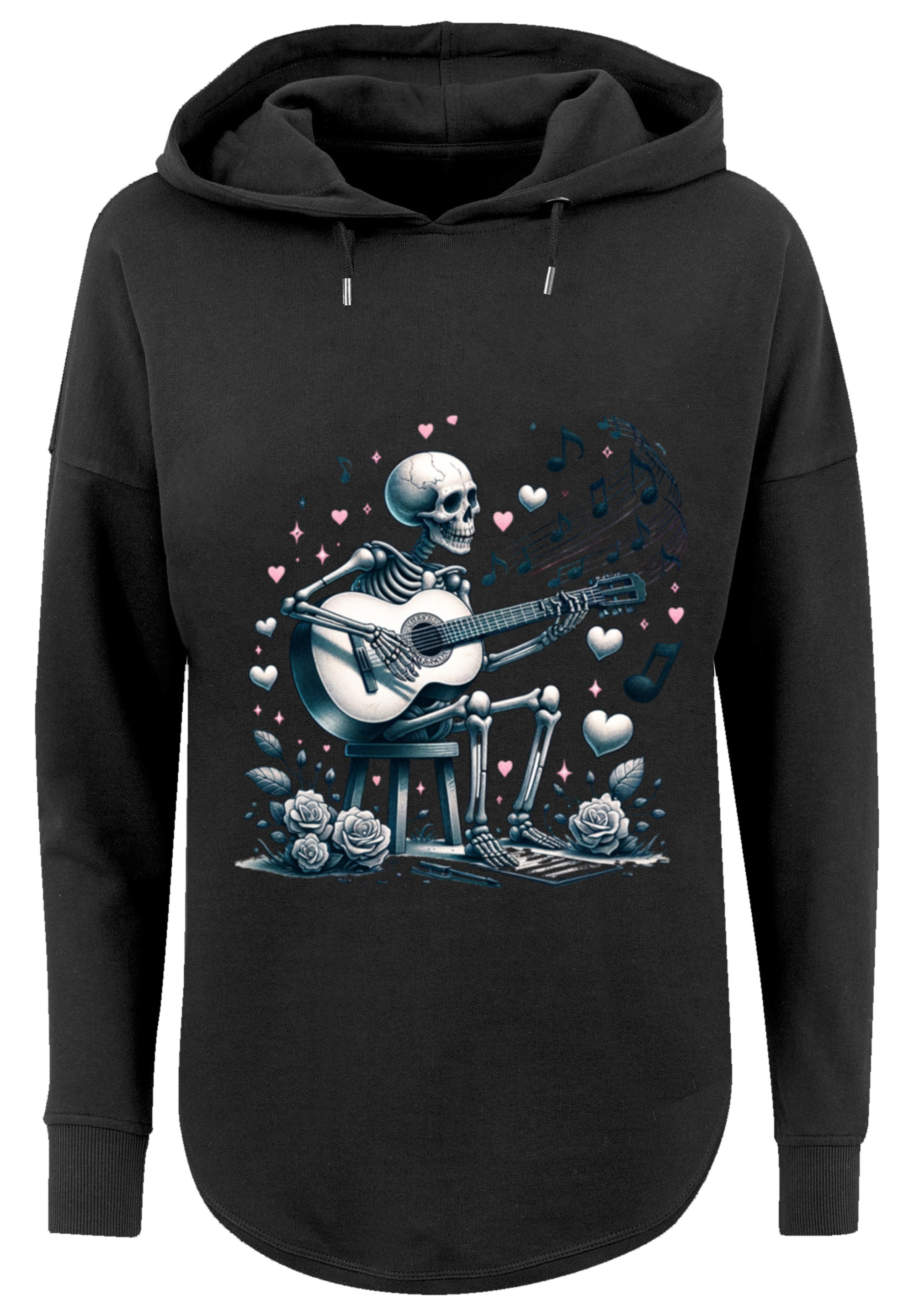 F4NT4STIC Kapuzenpullover »Skelett spielt Gitarre, Musik, Liebe«, Premium Qualität