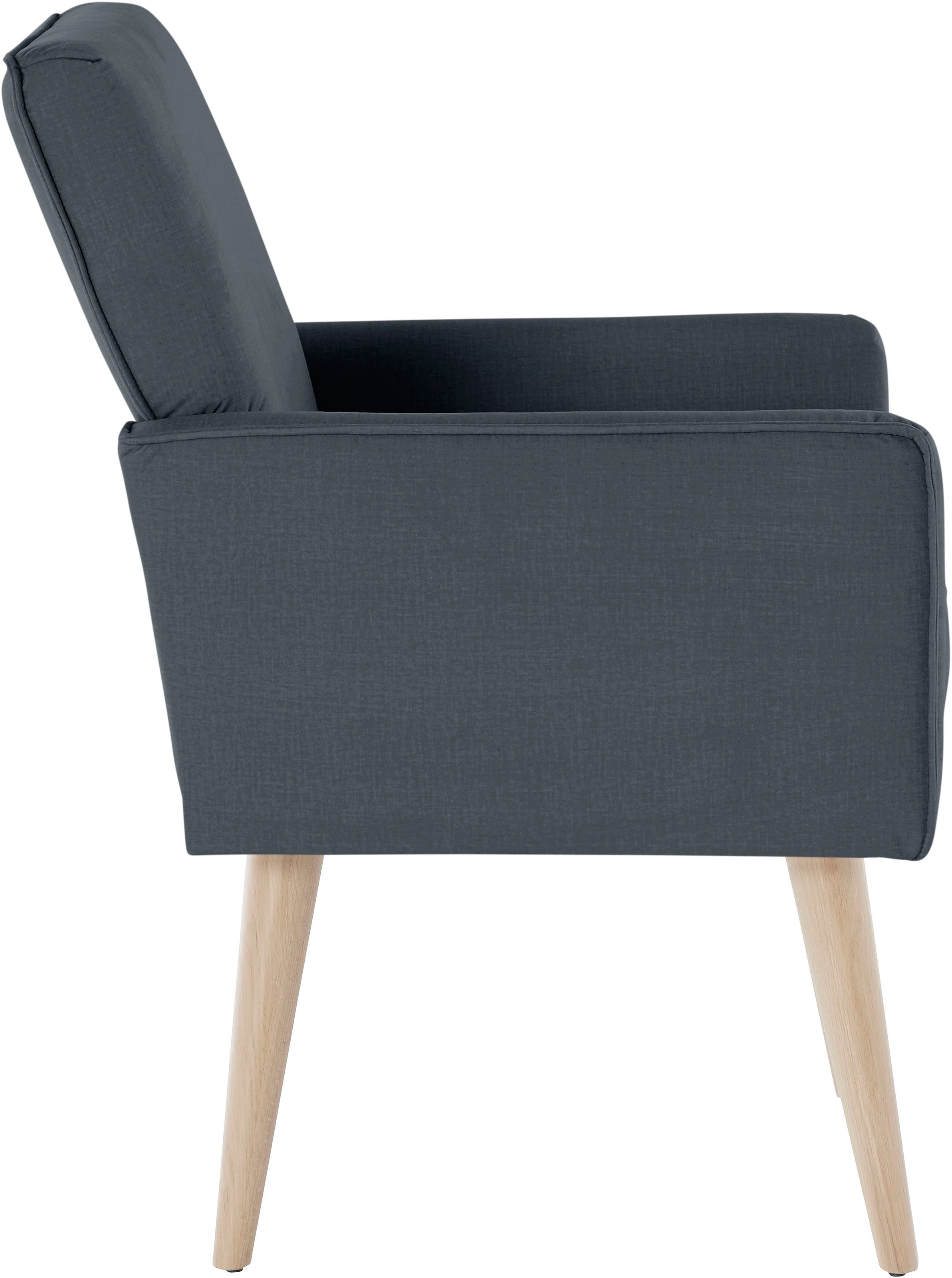 exxpo - sofa fashion Sessel »Lungo, Loungesessel mit moderner Kedernaht, bequem und elegant«, Breite 64 cm, hoher Holzfuß