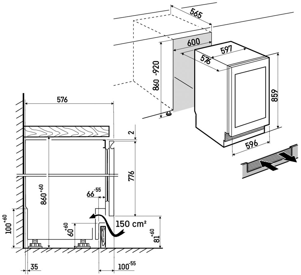Liebherr Einbaukühlschrank »UBCgb 3731_994823151« 85,9 cm hoch 59,7 cm breit