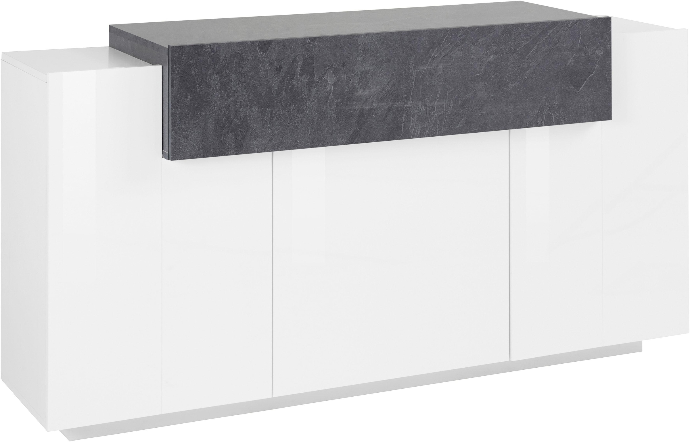 INOSIGN Sideboard "Coro, Kommode, Schrank, Kredenz, grifflos mit Einlegeböden", mit 1 klappe, 3 Türen, Doppeltiefe B/T/H