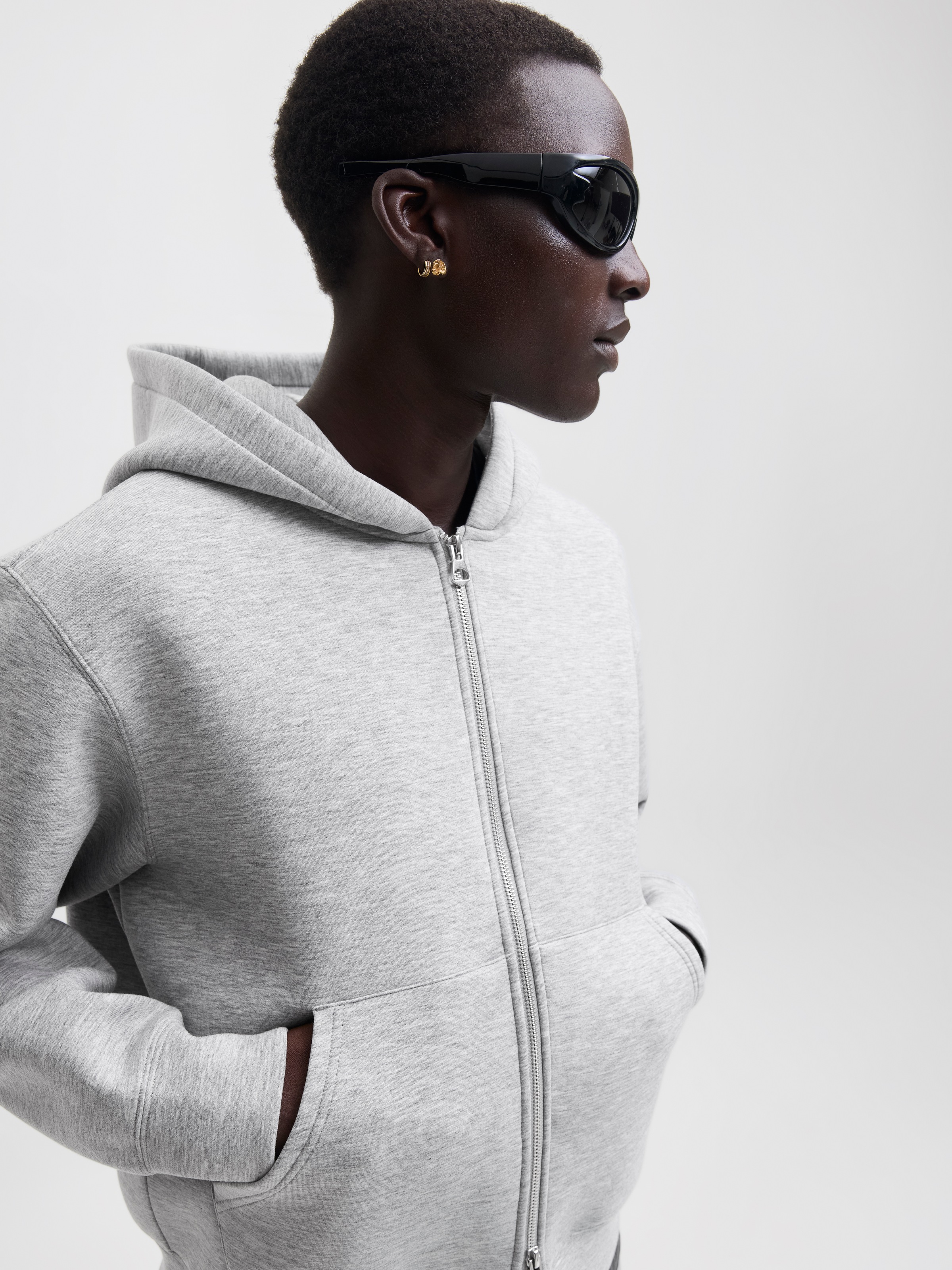 Jack & Jones Kapuzensweatjacke »JCOLEGACY SWEAT SCUBA ZIP HOOD NOOS« Materialmix, locker geschnitten