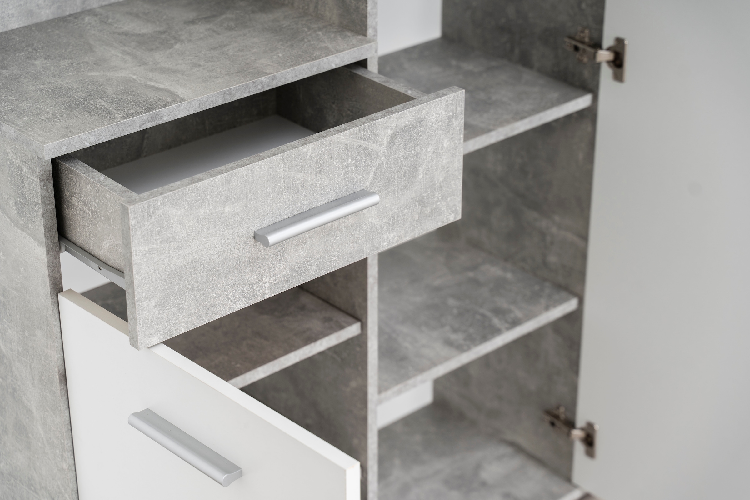 INOSIGN Kompaktgarderobe »Martin Flurgarderobe, Dielenschrank, Flurmöbel, Breite 134 cm«, Schuhschrank, mit Spiegel, in modernen Farben, mit 10 Haken