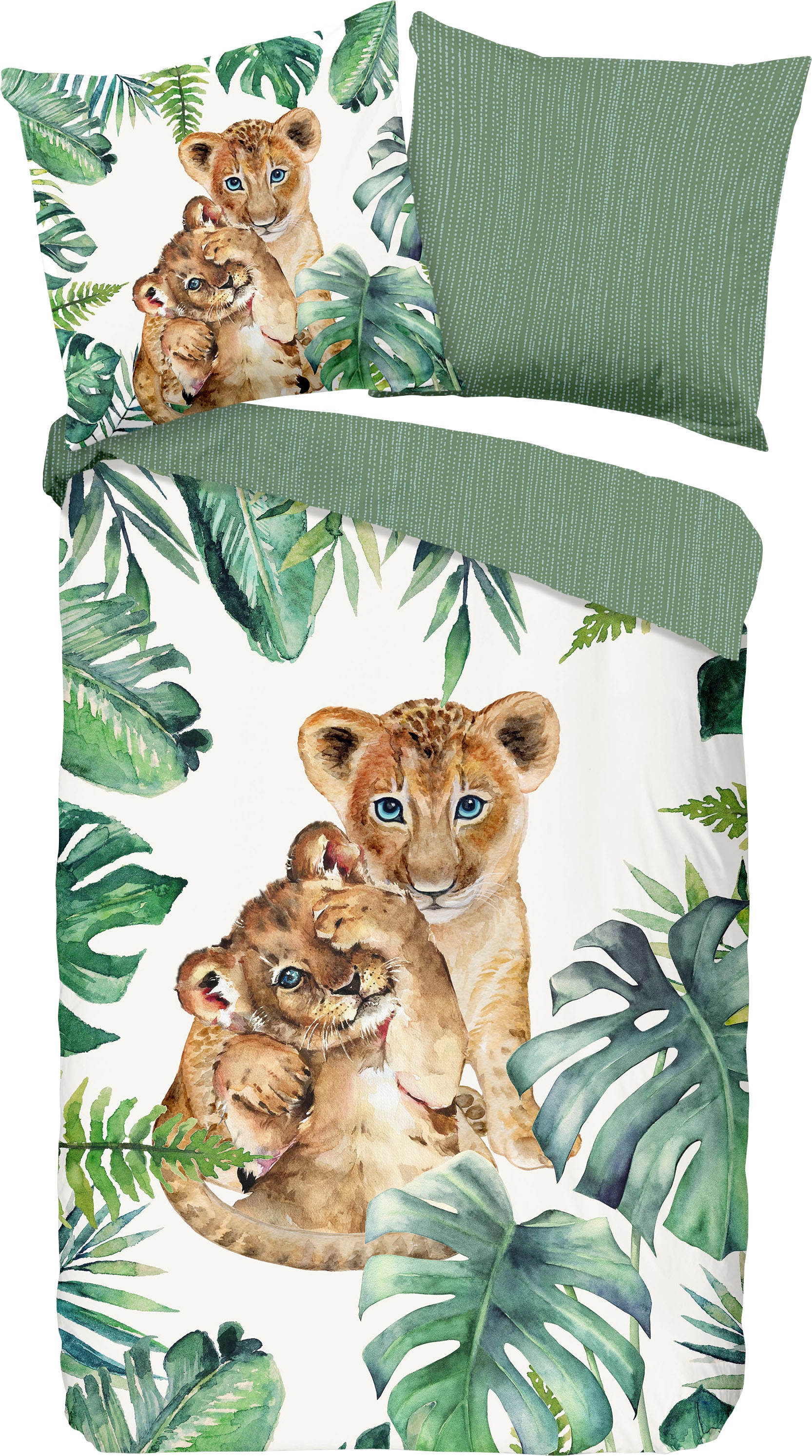 Kinderbettwäsche »Jungle«, (2 tlg.), mit Löwenwelpe
