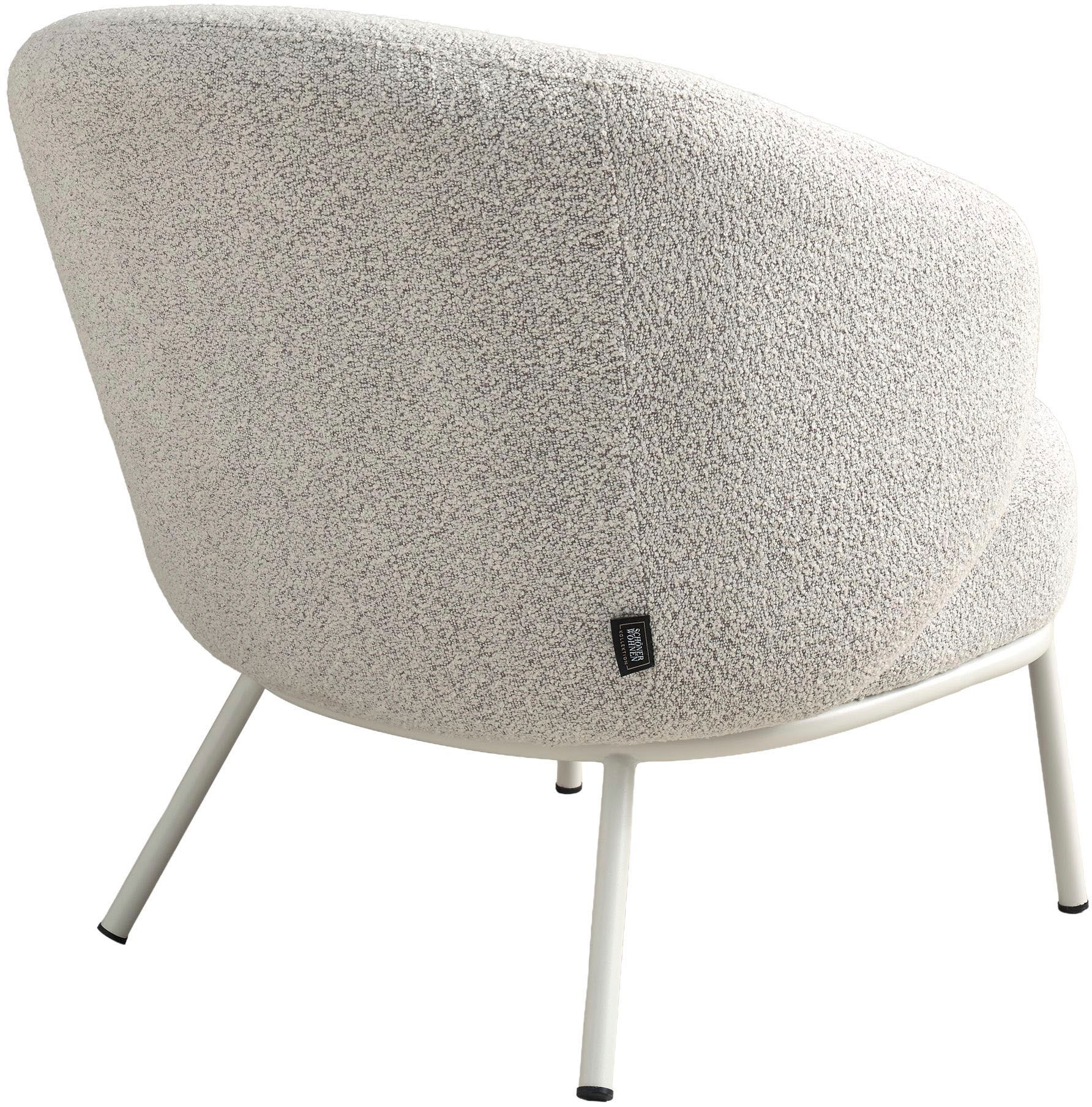 SCHÖNER WOHNEN-Kollektion Loungesessel »SELVIK« 1 Stk. tlg. mit Taschenfederkern, Bezug Bouclé, Untergestell pulverbeschichtet