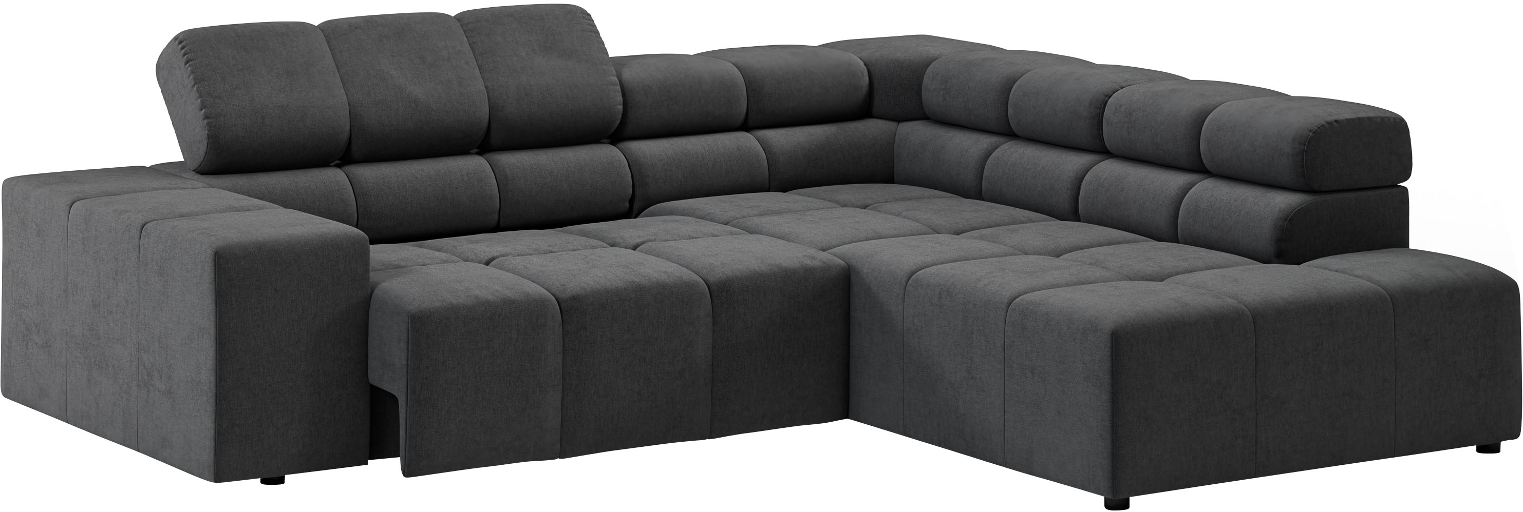 Thumbnail - INOSIGN Ecksofa "Ancona, incl. Kopfteilverstellung + 3 Zierkissen, L-Form, Breite 249cm" wahlweise motorische Sitztiefen...