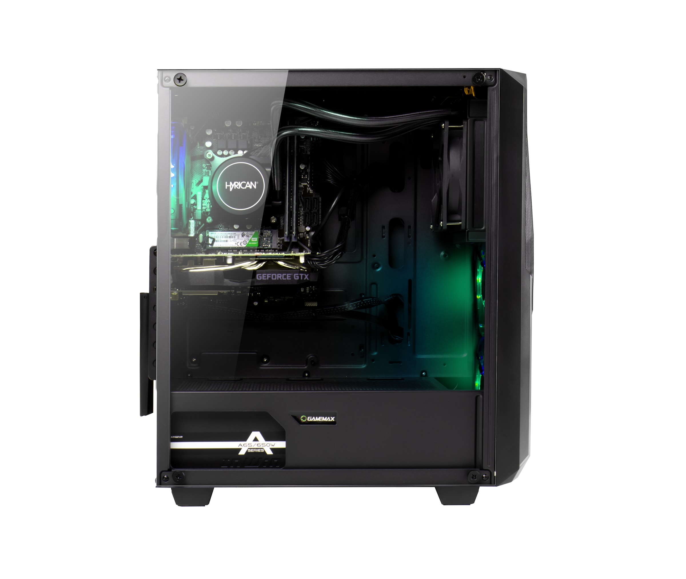 Hyrican Gaming-PC-Komplettsystem »Striker SET02415«, (PCIe SSD Gen4), DDR5, Windows 11, inklusive 24" Curved Monitor AOC C24G2AE/BK