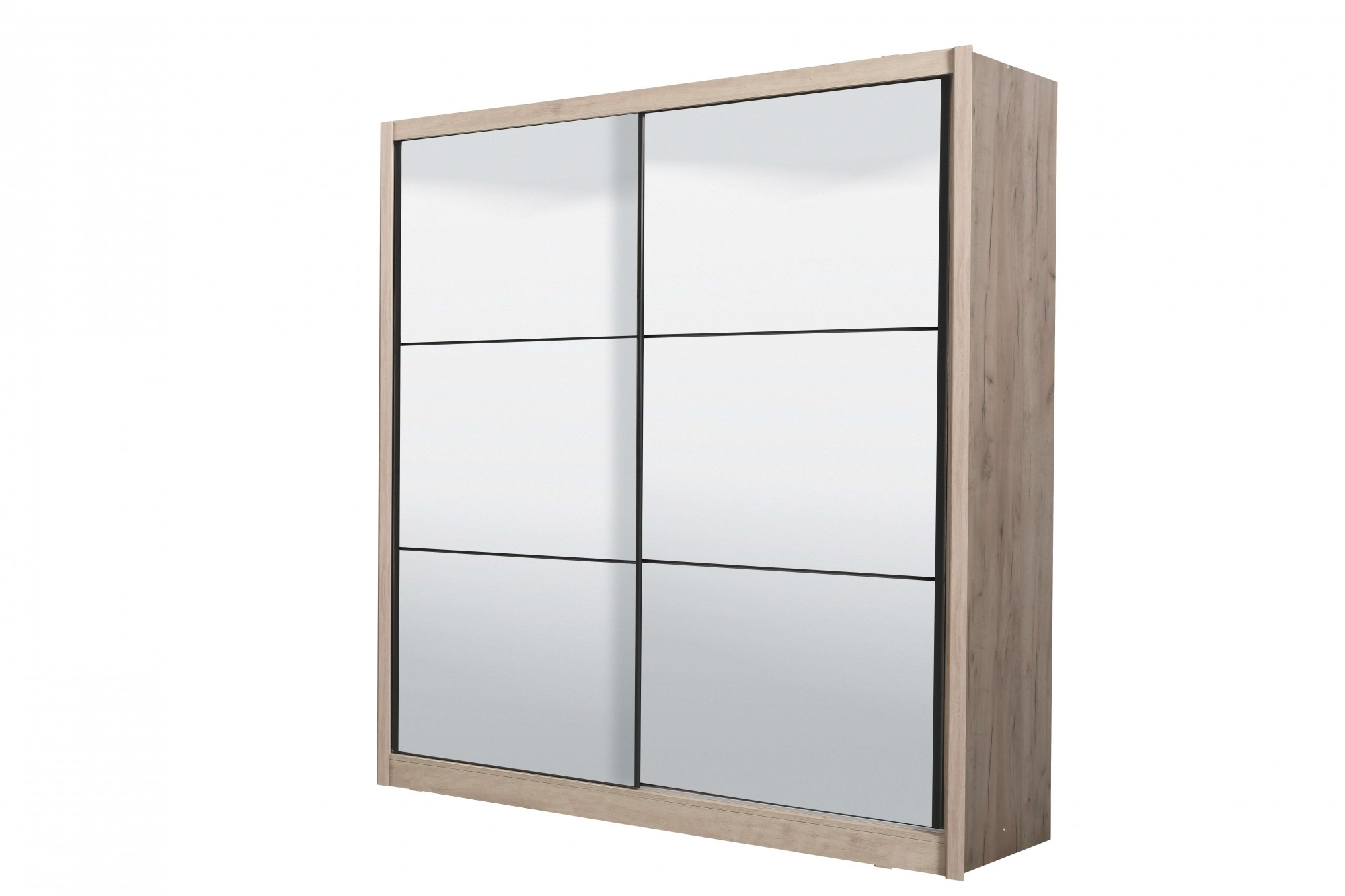 INOSIGN Schwebetürenschrank »Navara Kleiderschrank mit Spiegel Wäscheschrank«, mit kompletter Spiegelfront, FSC®-zertifiziert, 213,5x215,5x61cm