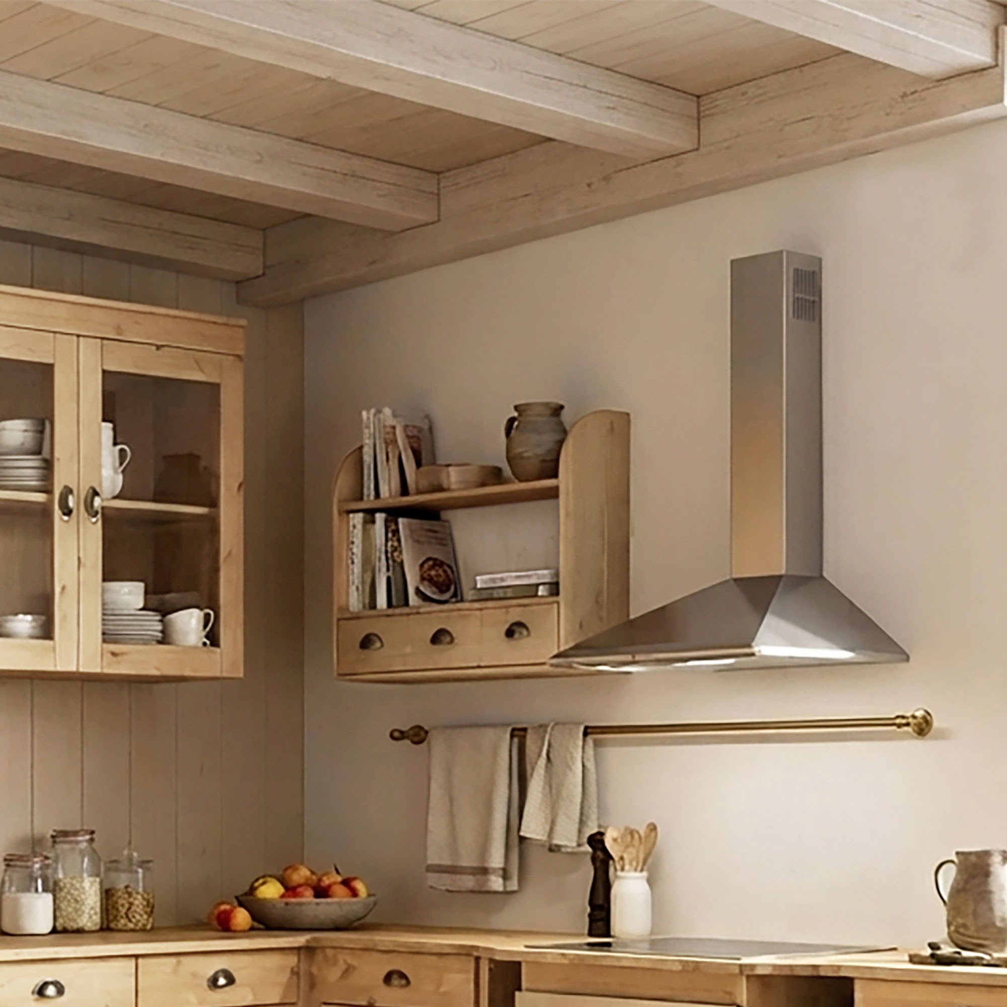 Home affaire Hängeregal »Oslo« 75 cm breit, aus massiver Kiefer, 1 breite Schublade, Metallgriffe
