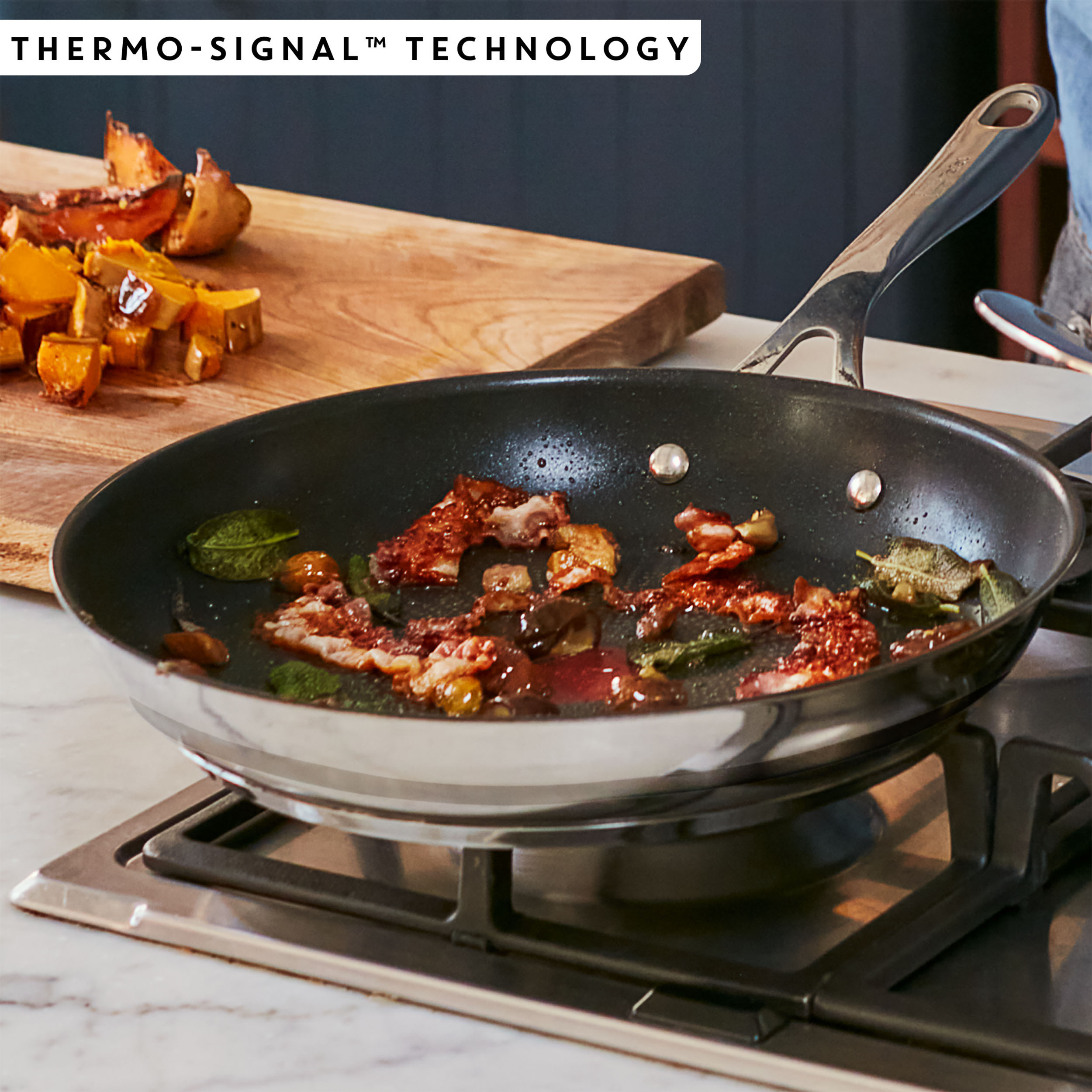 Thumbnail - Tefal Wok "Jamie Oliver E31019 Cook Smart" Edelstahl Antihaftversiegelung, Thermo-Signal, Induktion, Ø 28 cm