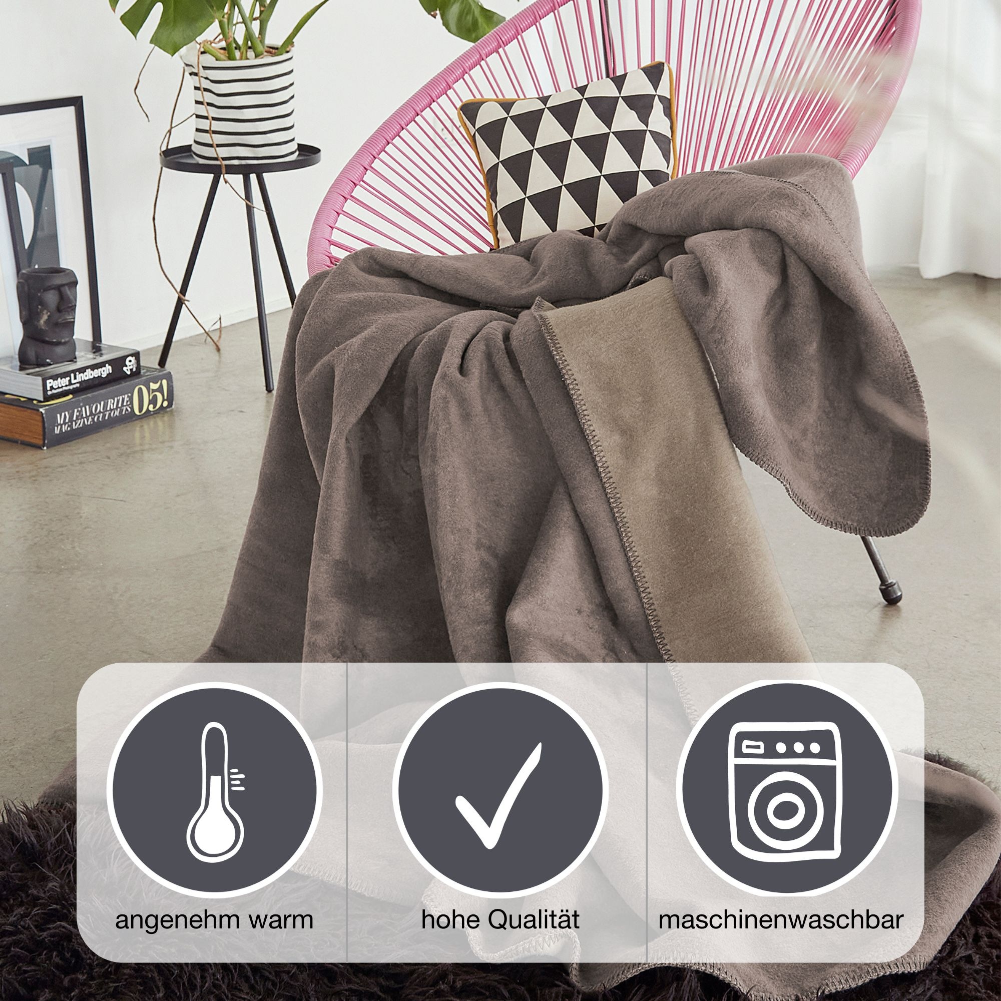 IBENA Wohndecke "Wohndecke Doubleface Dublin" in trendigen Farben günstig online kaufen