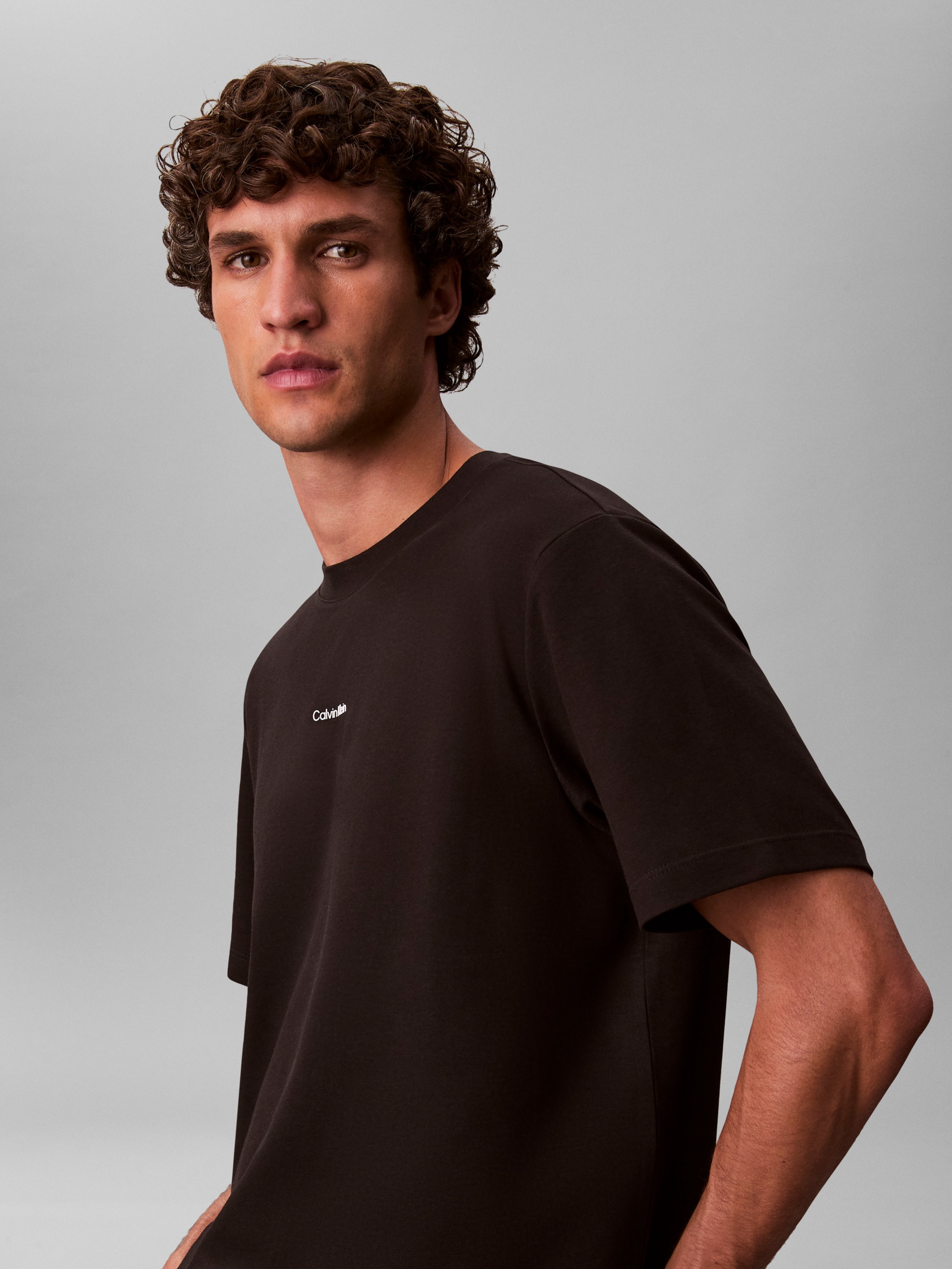 Calvin Klein T-Shirt »SS STRETCH PIQUE NANO EASY TEE« Mit Rundhalsausschnitt