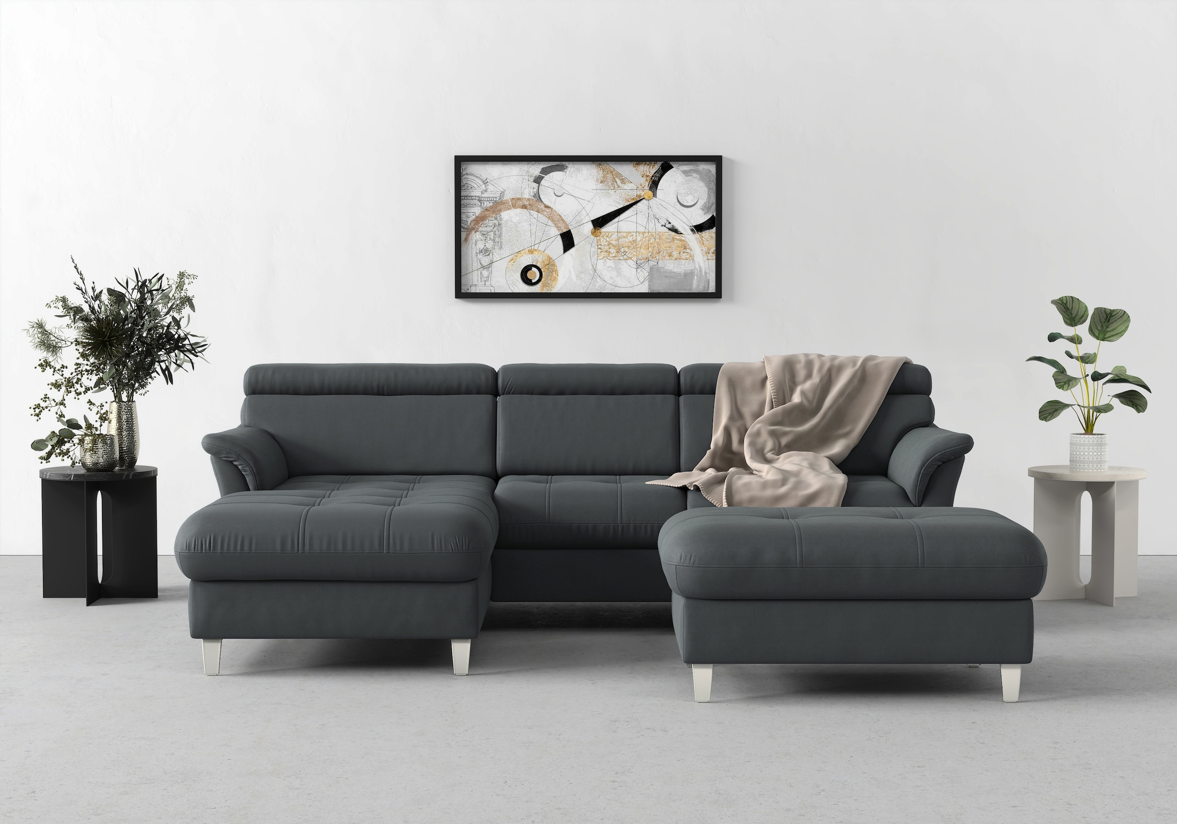 sit&more Ecksofa "Marano L-Form" inklusive Kopfteilverstellung, optional Schlaffunktion & Bettkasten