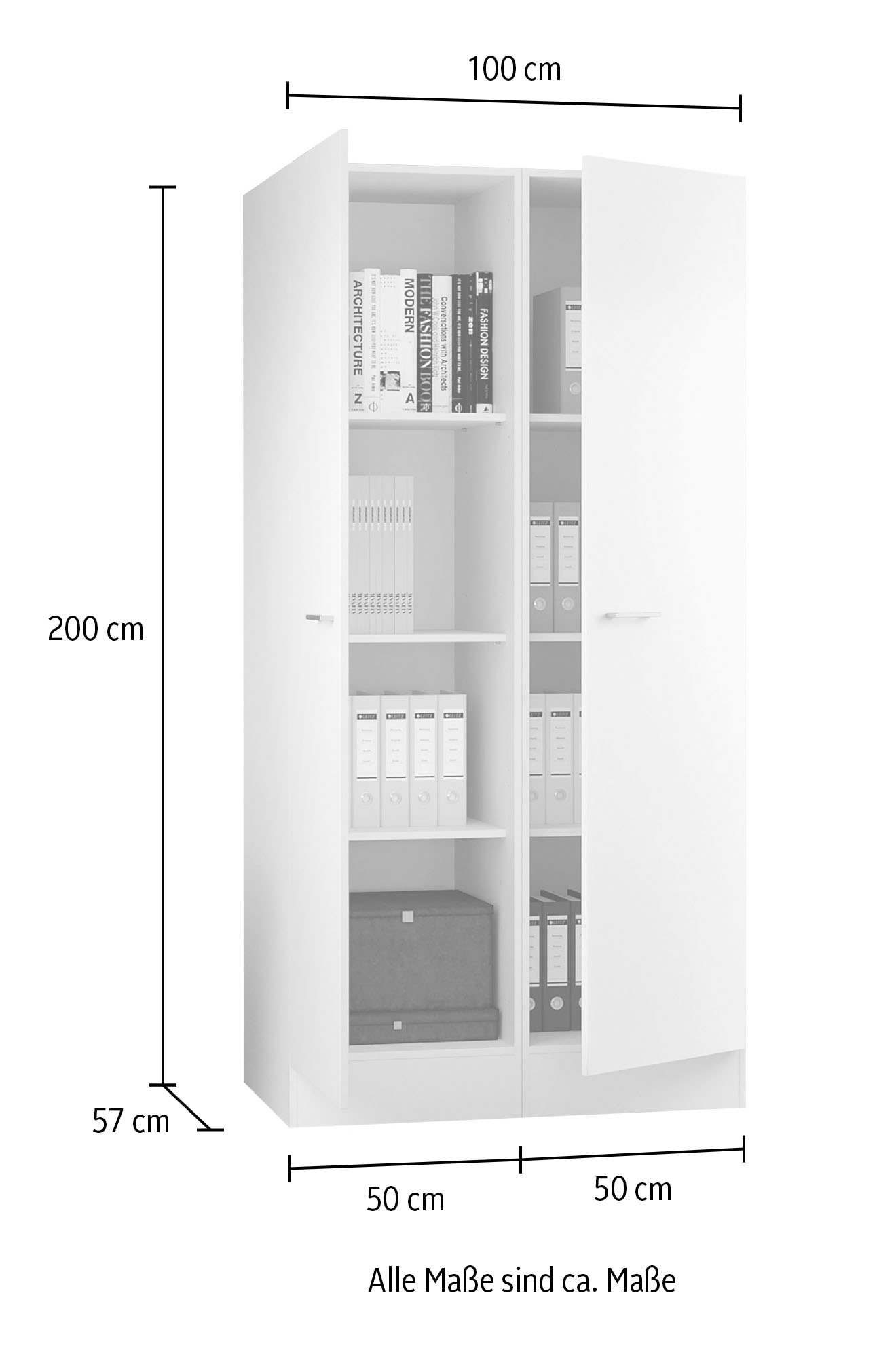 Flex-Well Mehrzweckschrank-Set »L-100-506-000-Lucca«, (Komplett-Set), Gesamtbreite 100 cm