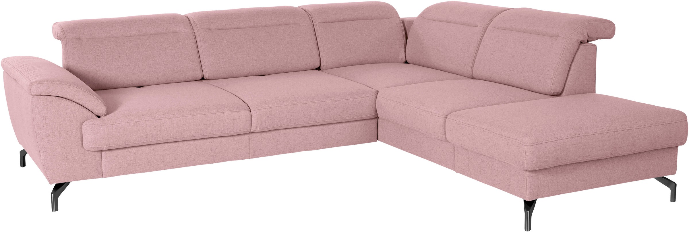 sit&more Ecksofa »Percy L-Form«, 12 cm Fußhöhe, Sitztiefenverstellung, wahlweise in 2 Fußfarben