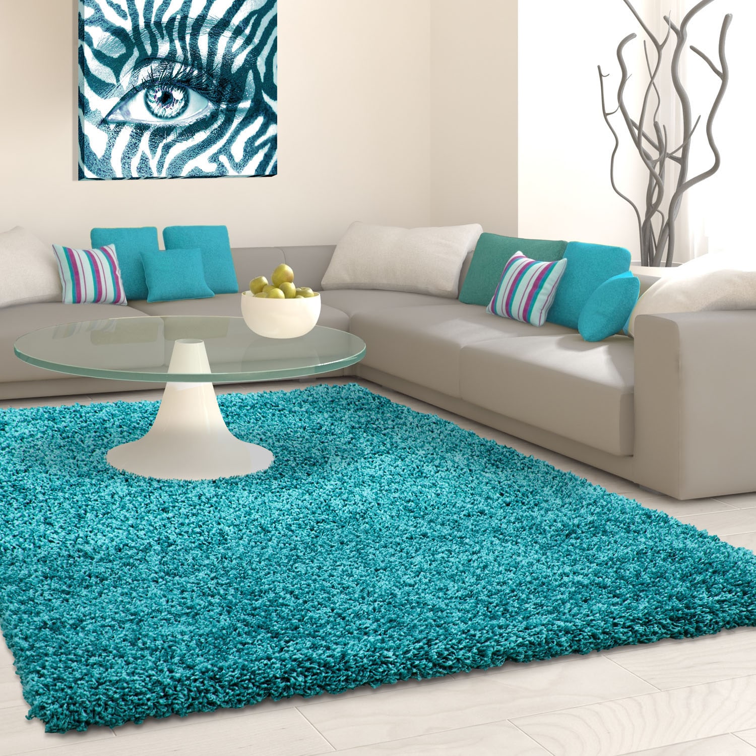 Ayyildiz Teppiche Hochflor-Teppich "Life Shaggy 1500, auch als Läufer und in Rund erhältlich" rechteckig 30 mm Höhe Langflor, uni, große Farb- und Größenauswahl. Wohnzimmer, alle Räume