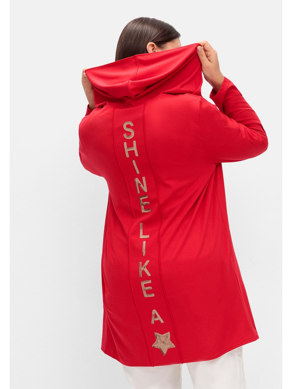 Sheego Longstrickjacke »Große Größen«, mit Pailletten-Print im Rücken