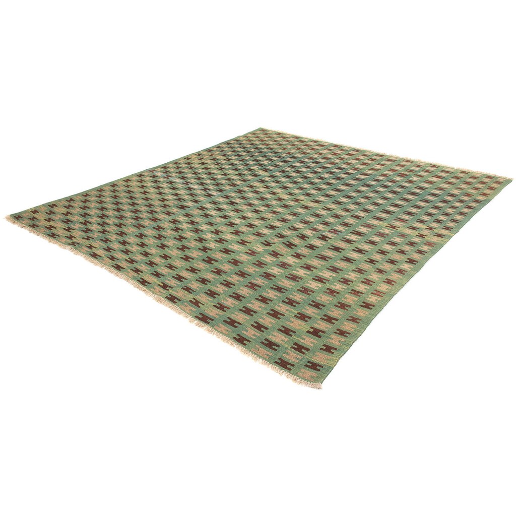 morgenland Wollteppich »Kelim - Oriental quadratisch - 207 x 200 cm - dunkelgrün«, quadratisch
