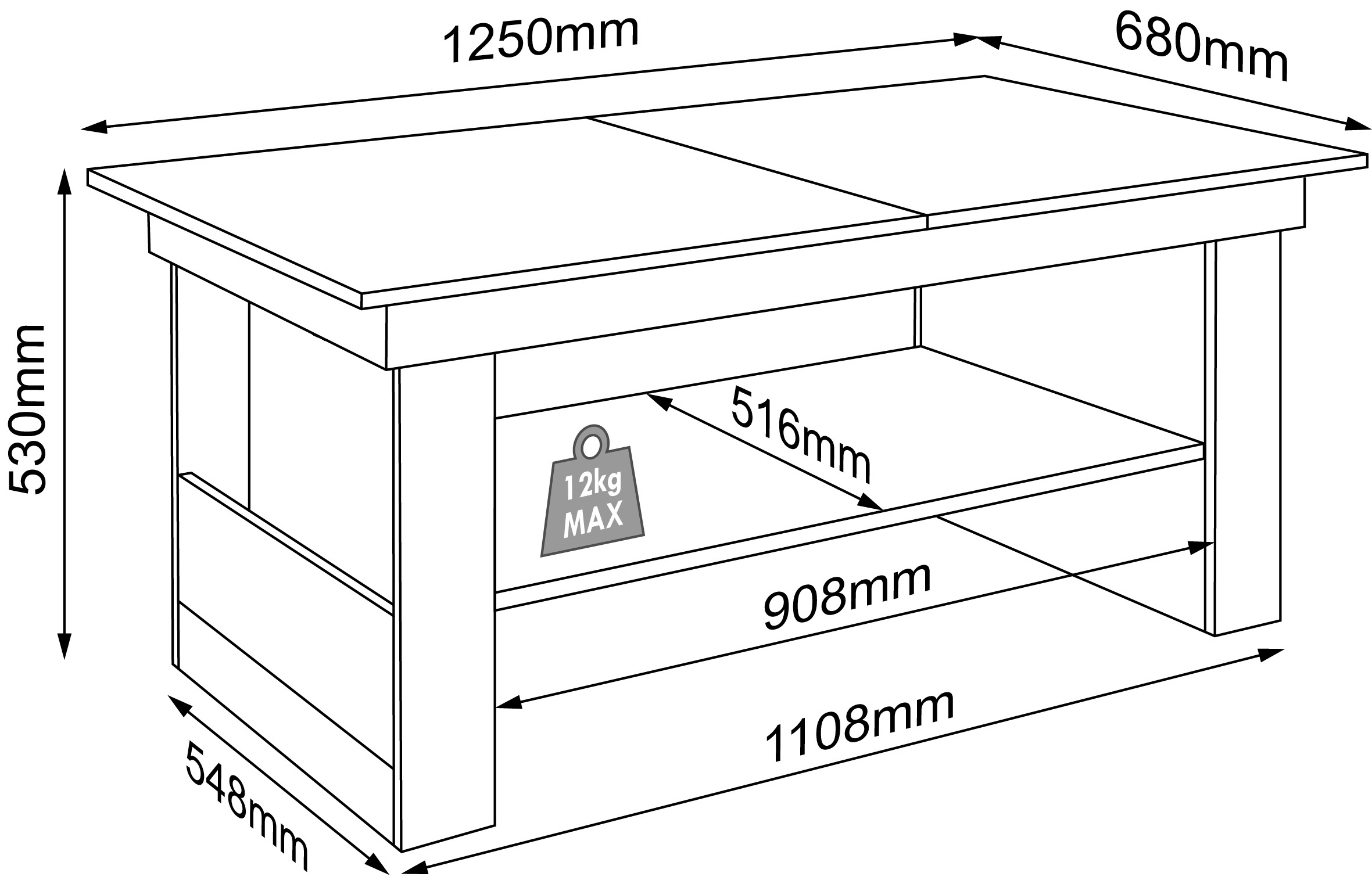 VCM Beistelltisch »Holz Sofatisch Couchtisch Wohnzimmertisch Kobila«