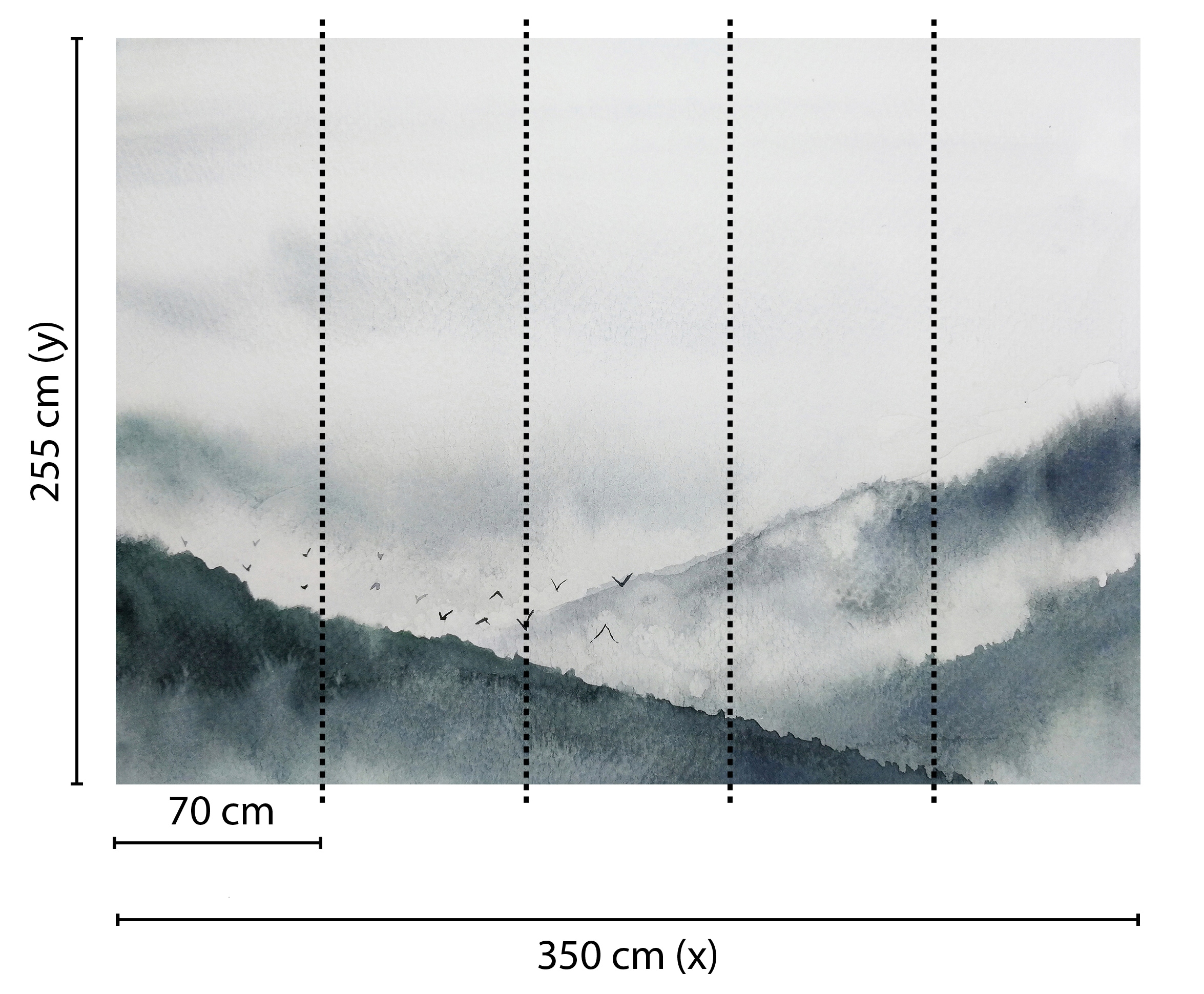living walls Fototapete »Designwalls Gloomy Landscape 1« glatt Vlies, Wand, Schräge, Decke